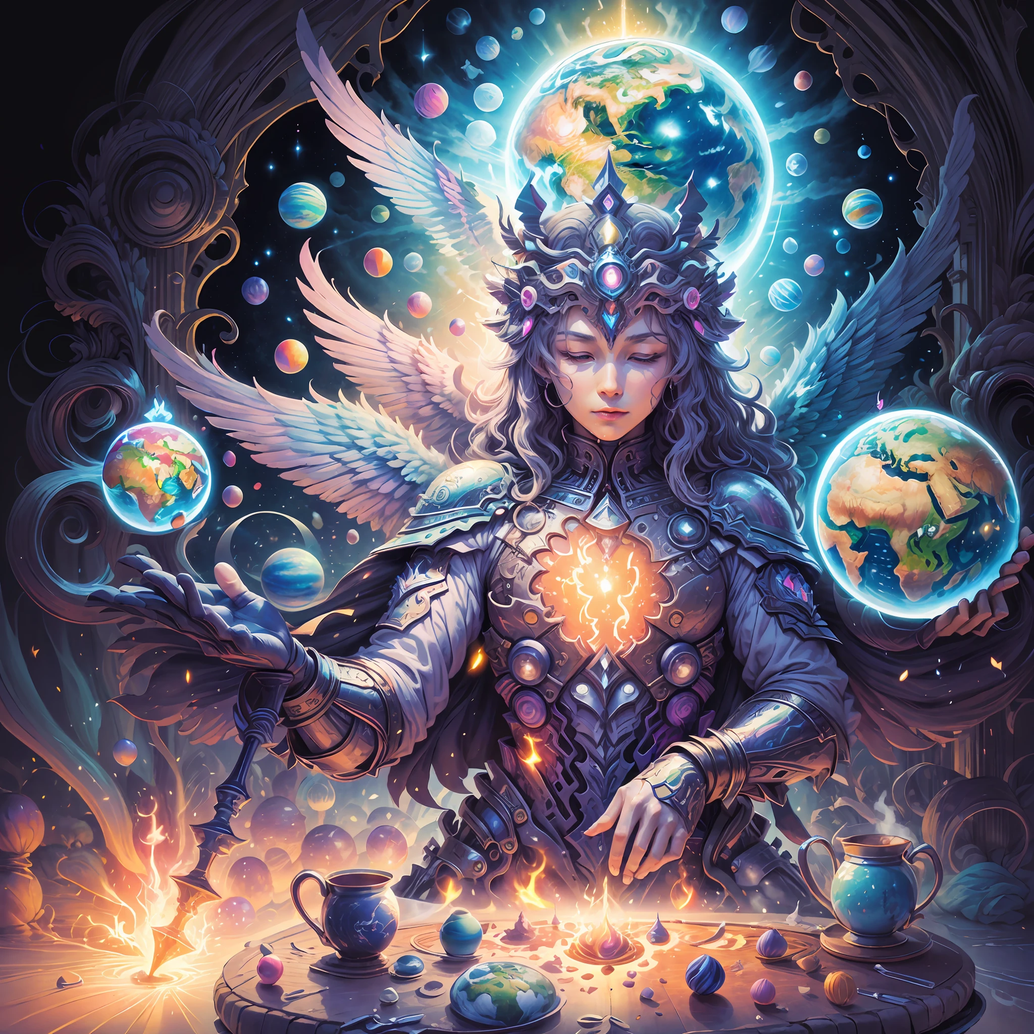Archangel Michael's Love Saves the World、Peaceful world、A world full of love、Beautiful Earth、Masterpiece --auto
