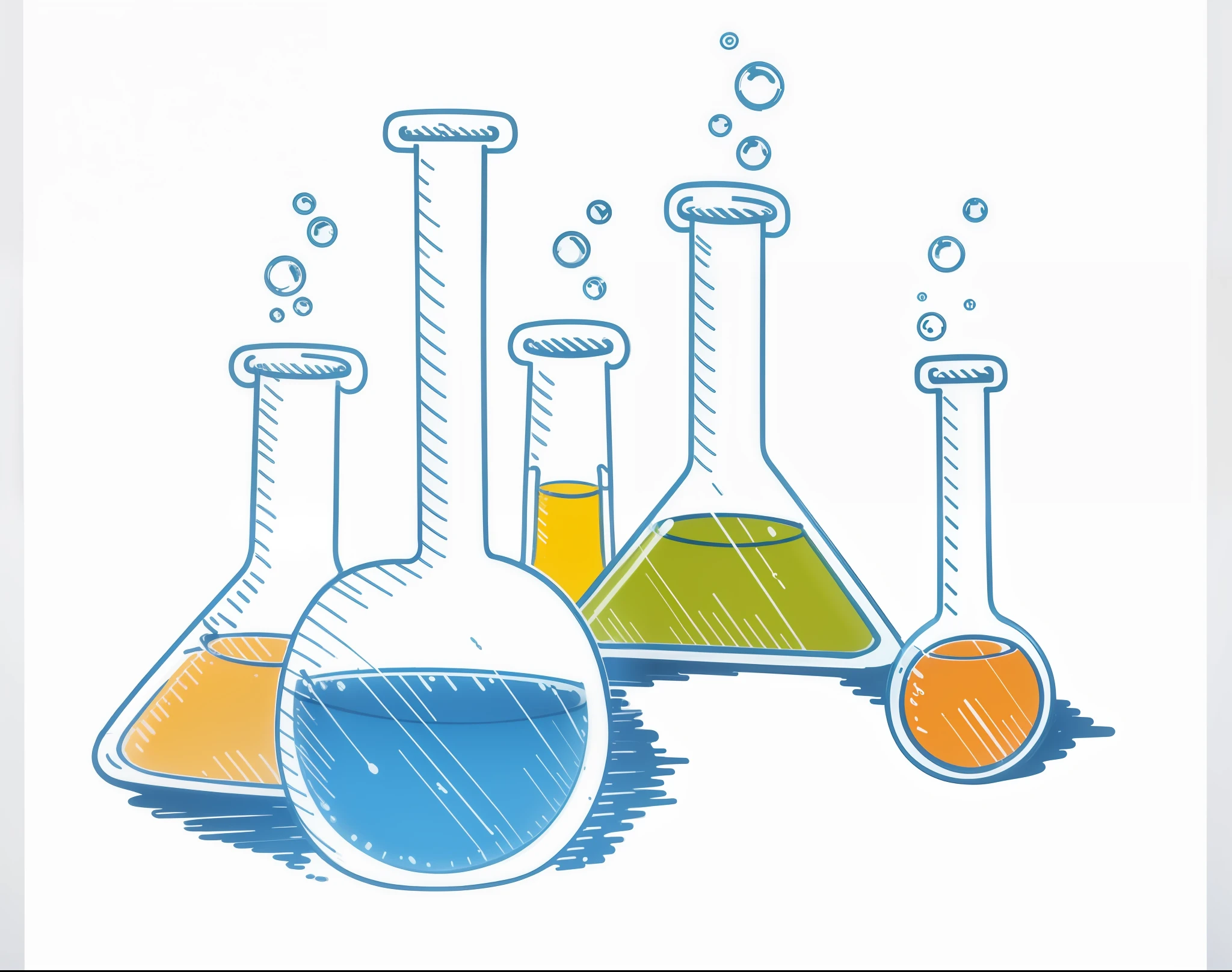 Chemical instruments,hyper HD,white backgrounid,، simple