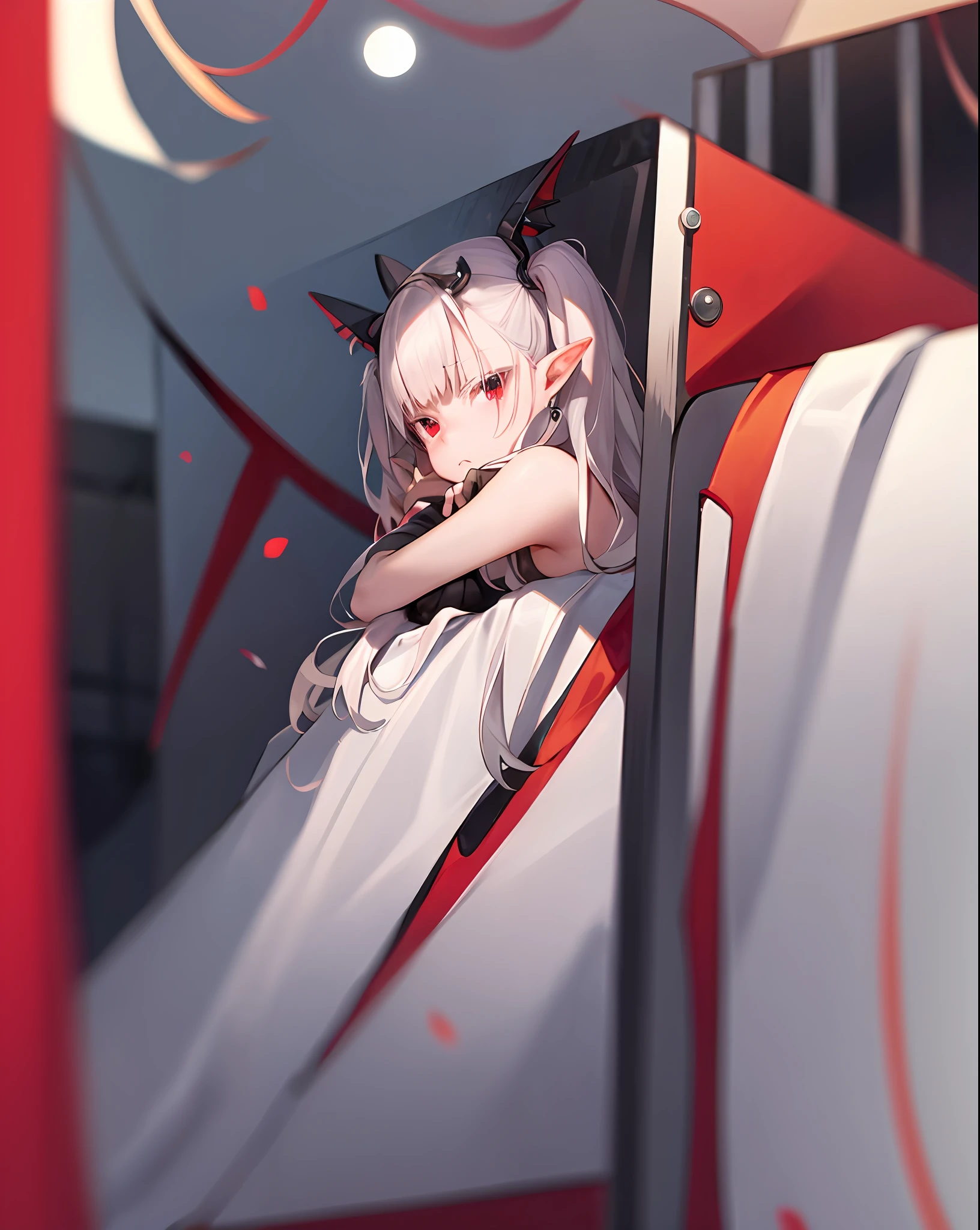 White-haired **** red eyes