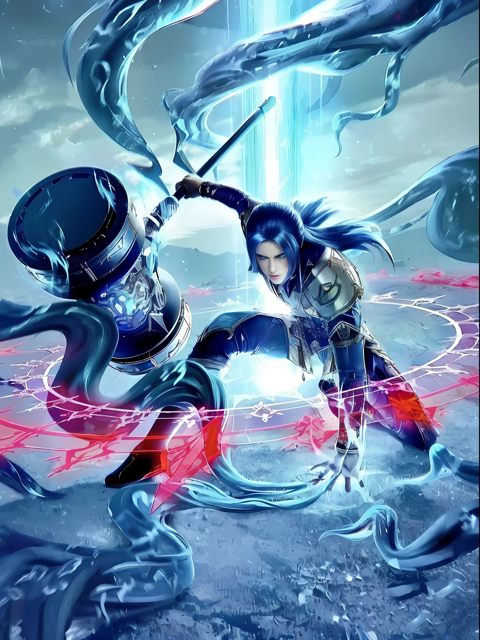 Anime characters fight with swords in surreal scenes, Blade and soul, 2. 5 D CGI anime fantasy artwork, Game CG, action rpg video game, soul calibur, Anime epic artwork, fighting game, maya ali as a lightning mage, Katana Zero video game character, Image in combat fantasy style, Epic fantasy art style HD, fighting game character, anime fight