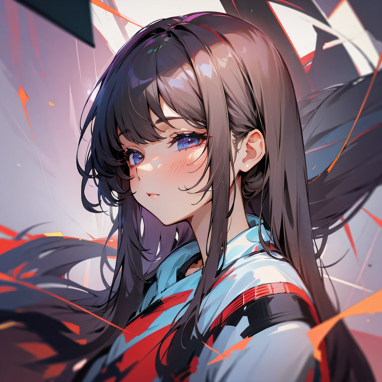 (Masterpiece), (Best quality), (Ultra detailed),(disheed hair),(illustration), (1girll),Anime Chibuki Nishiki,combats,high saturated