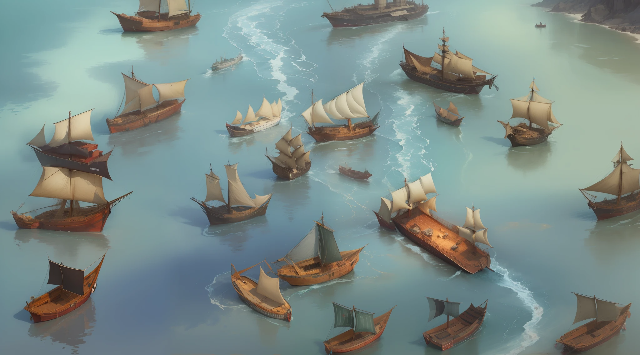 (4 masts:4),(8 sails:8)