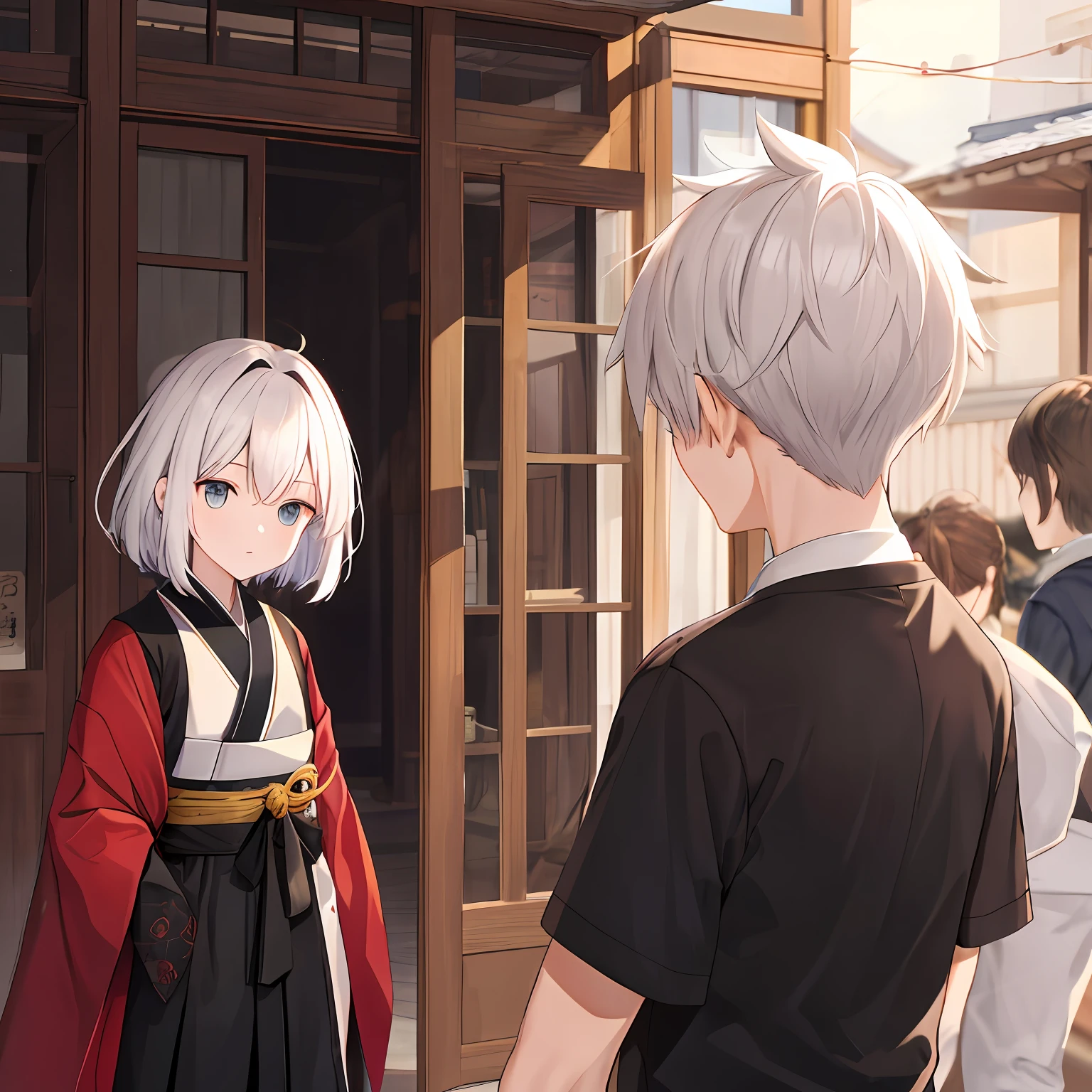 Kamimei,shoun,male people,Small short white hair
