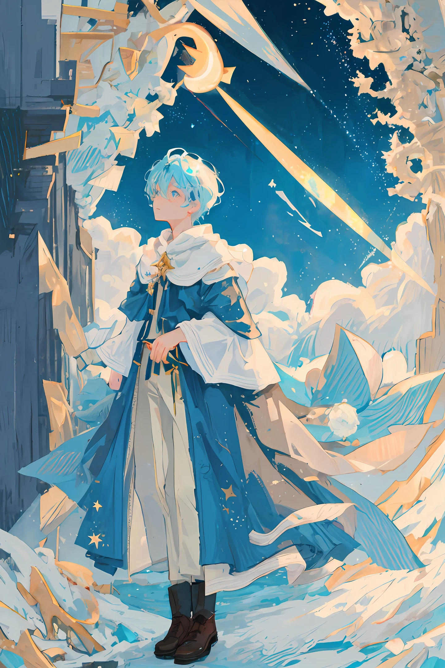 White-haired and white-robed wizard in the sky