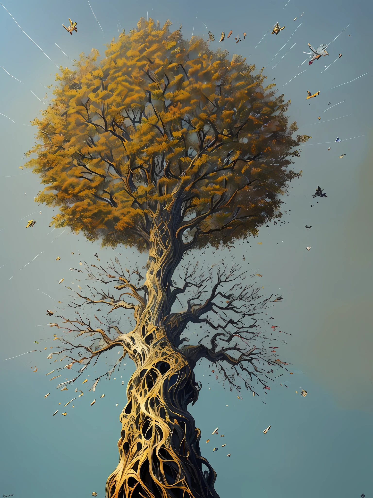 Beautiful symmetrical full body photo painted in oil with thick brushstrokes and wet paint, Fibonacci, golden ratio, melted wax, visible brushstrokes, surrounded by crystal spheres, 3D tessellation wireframe, neural graphic, neurons, tree of life, color, love, passion, oil on canvas, thick brushstrokes, insanely detailed, 8k uhd, masterpiece, artstation, surreal