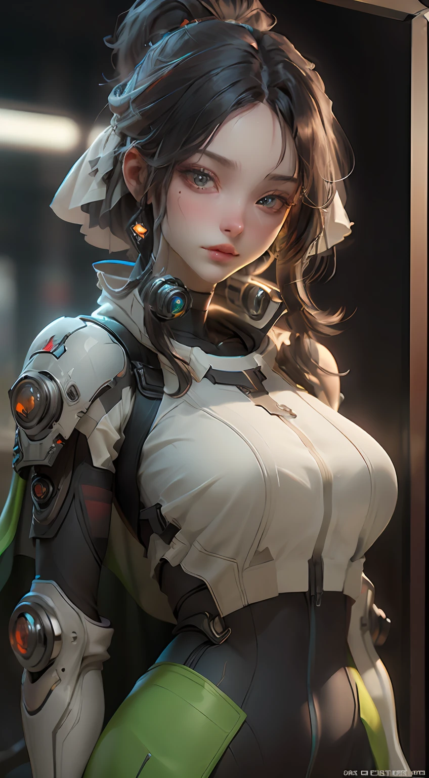 ((Best quality)), ((masterpiece)), (detailed:1.4), 3D, an image of a beautiful cyberpunk female,HDR (High Dynamic Range),Ray Tracing,NVIDIA RTX,Super-Resolution,Unreal 5,Subsurface scattering,PBR Texturing,Post-processing,Anisotropic Filtering,Depth-of-field,Maximum clarity and sharpness,Multi-layered textures,Albedo and Specular maps,Surface shading,Accurate simulation of light-material interaction,Perfect proportions,Octane Render,Two-tone lighting,Wide aperture,Low ISO,White balance,Rule of thirds,8K RAW,