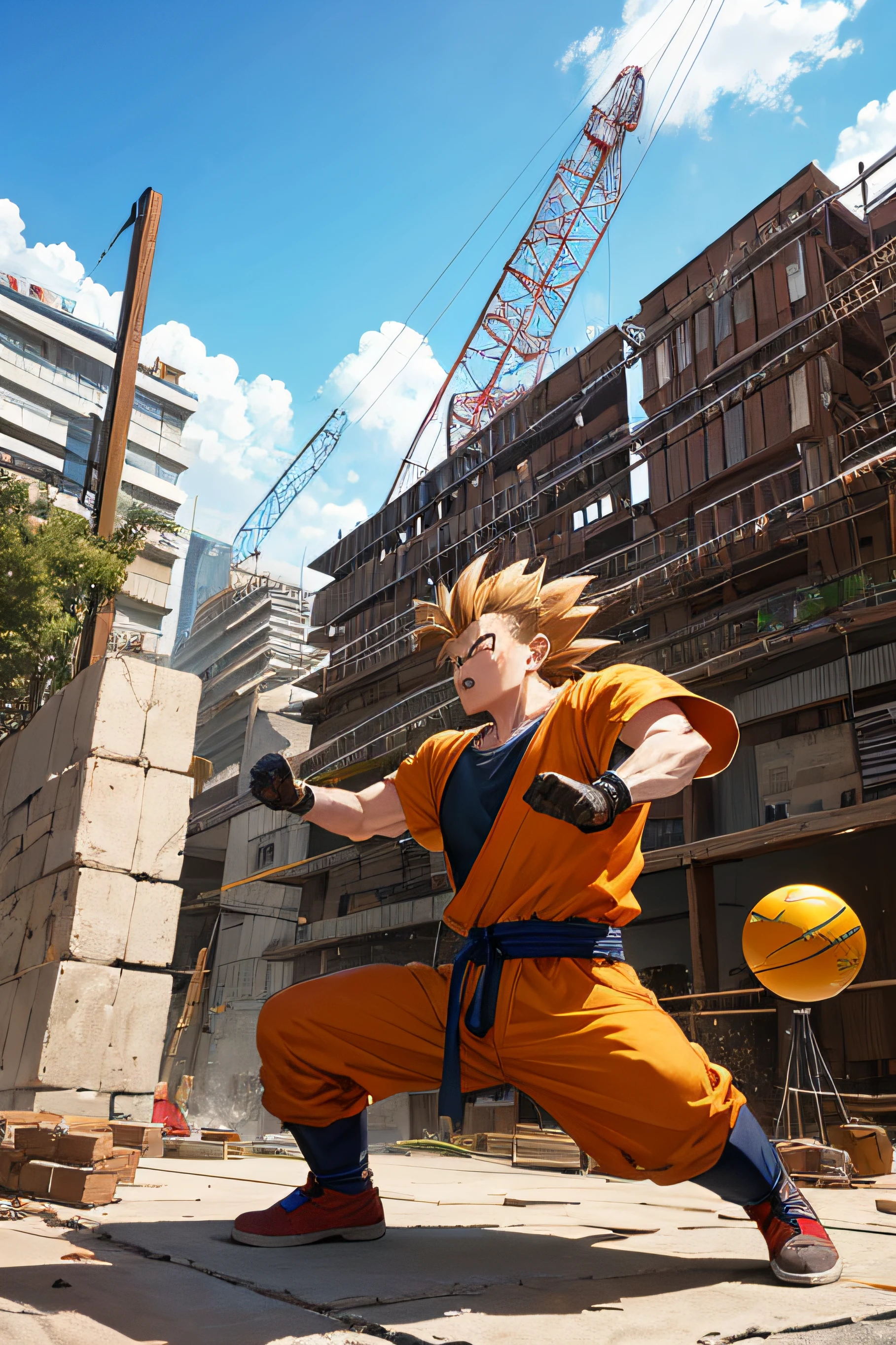 《dragonball》The Monkey King moves bricks at the construction site