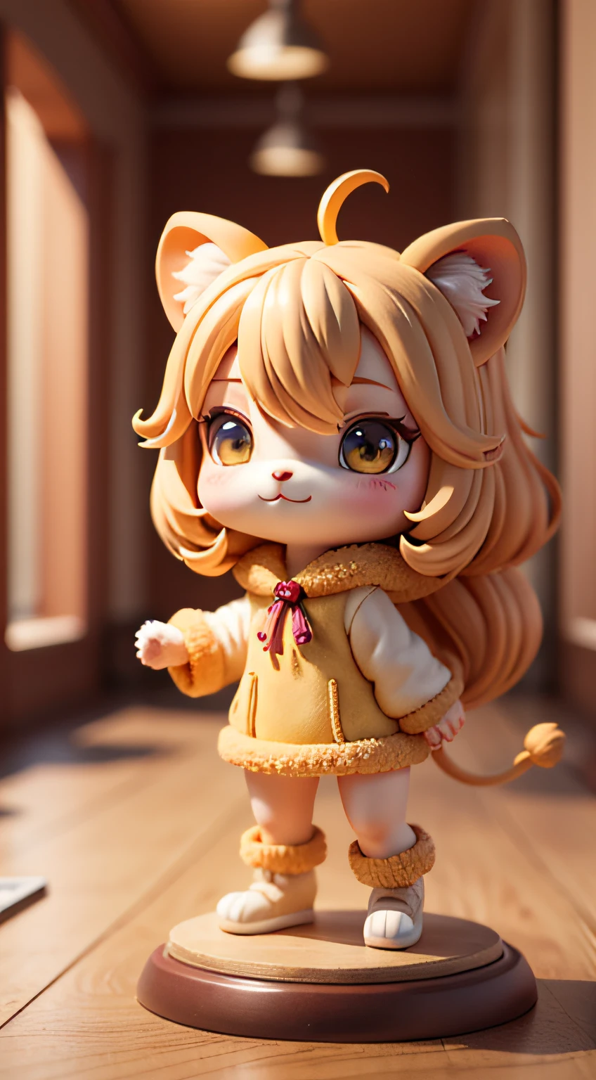 the Lion, shaggy, fluffly, softness ((best qualtiy)), ((tmasterpiece)), ( extremedetailed, highest details, offcial art, Beauty and aesthetics:1.2), depth of fields, Composition full body, (tchibi), , (beautiful and detailed eye:1.3),(extremely happy:1)8k wallpaper,超高分辨率