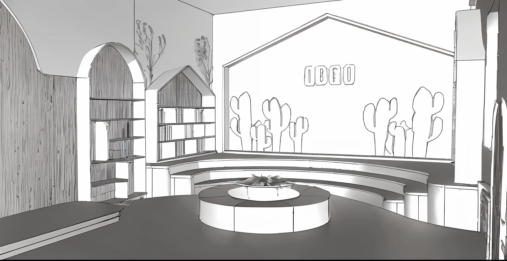 There is a library room with a potted plant on the table, interior background art, anime studio madhouse style, anime background art, background art, random scenes, background artwork, interior scenes, art anime landscape concept art,
