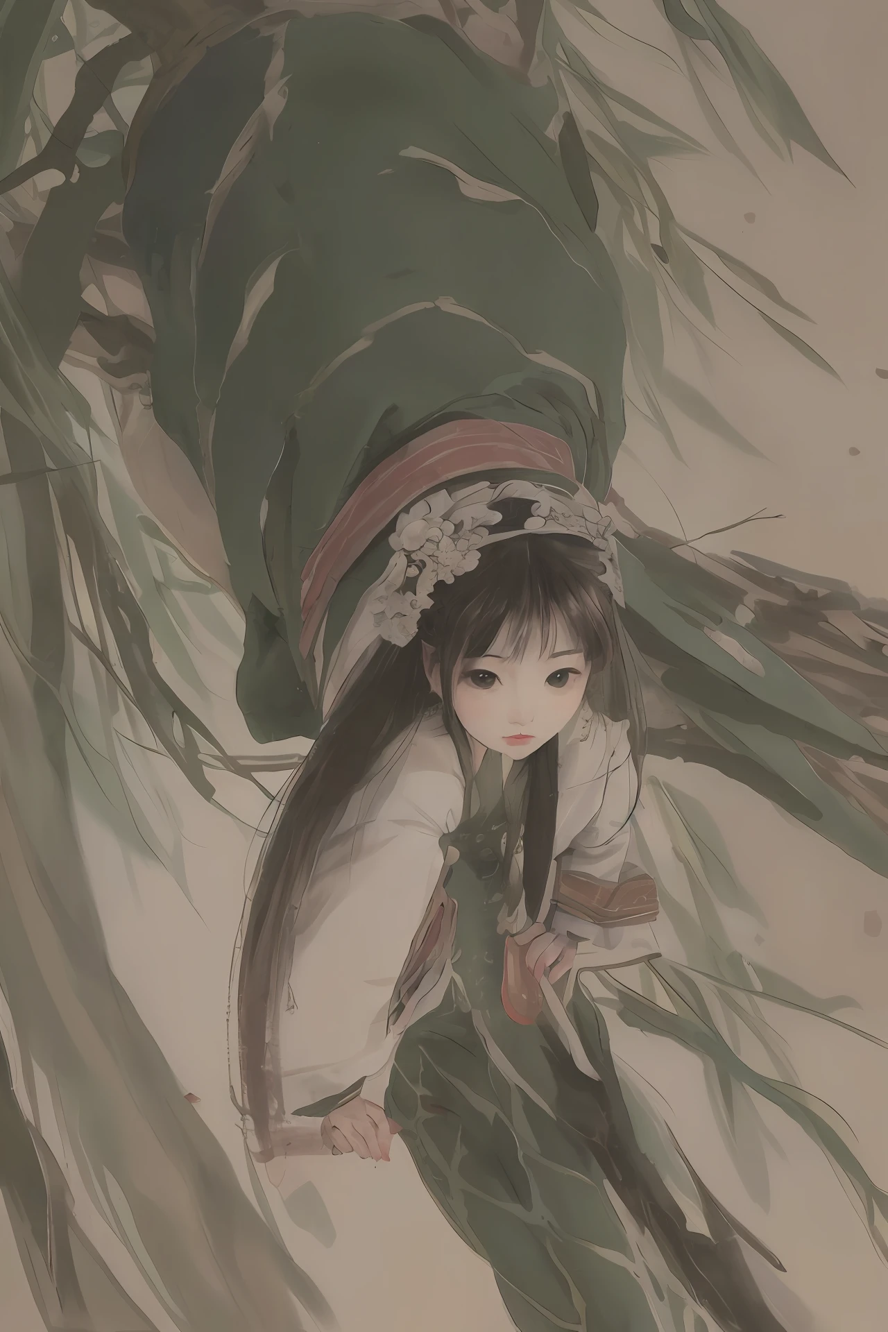 Lin Daiyu plucked the willow upside down，Lin Daiyu，Willow，Pull out trees with both hands，
Uproot，Need，invincibility