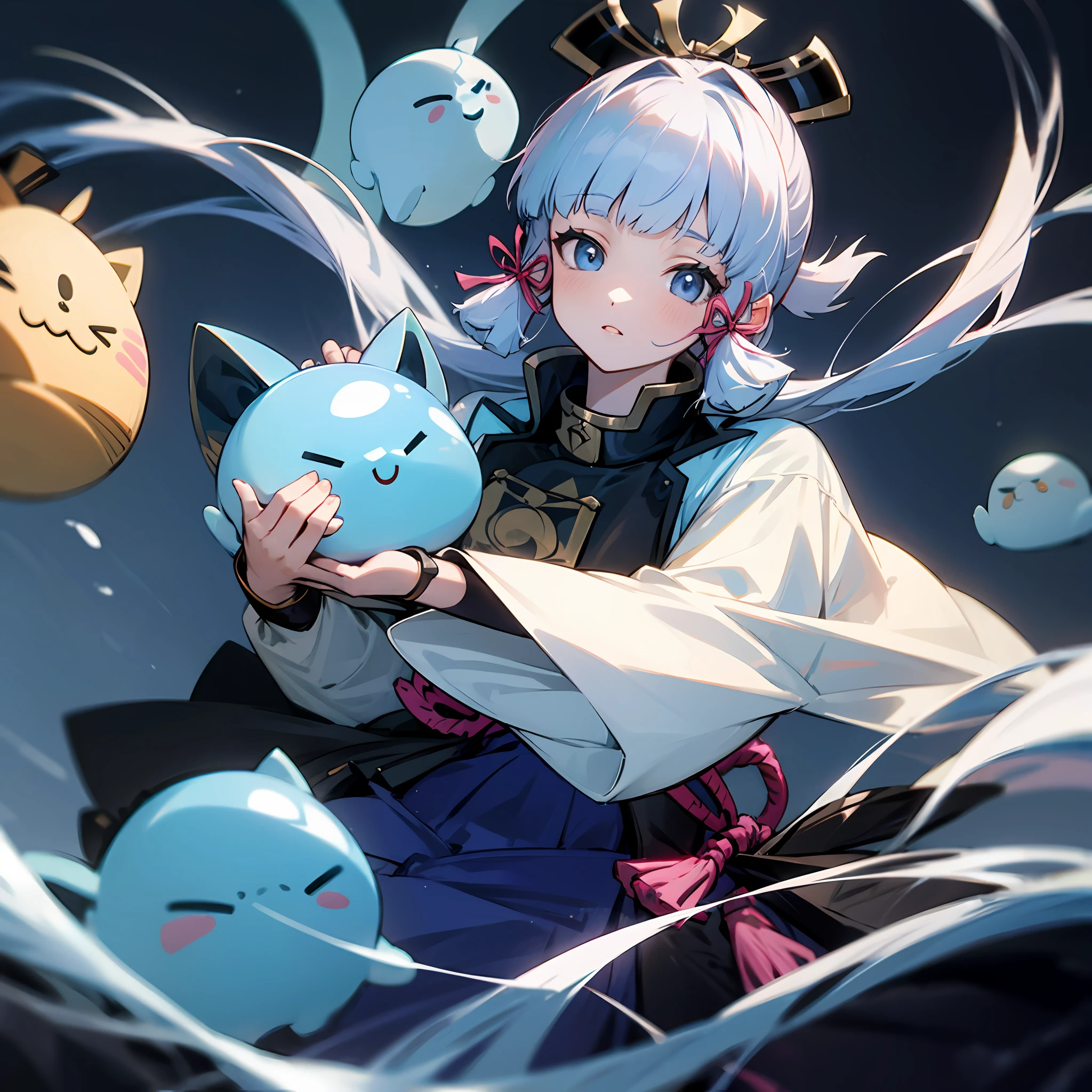 Ayaka Kamisato，slimes，cat lady