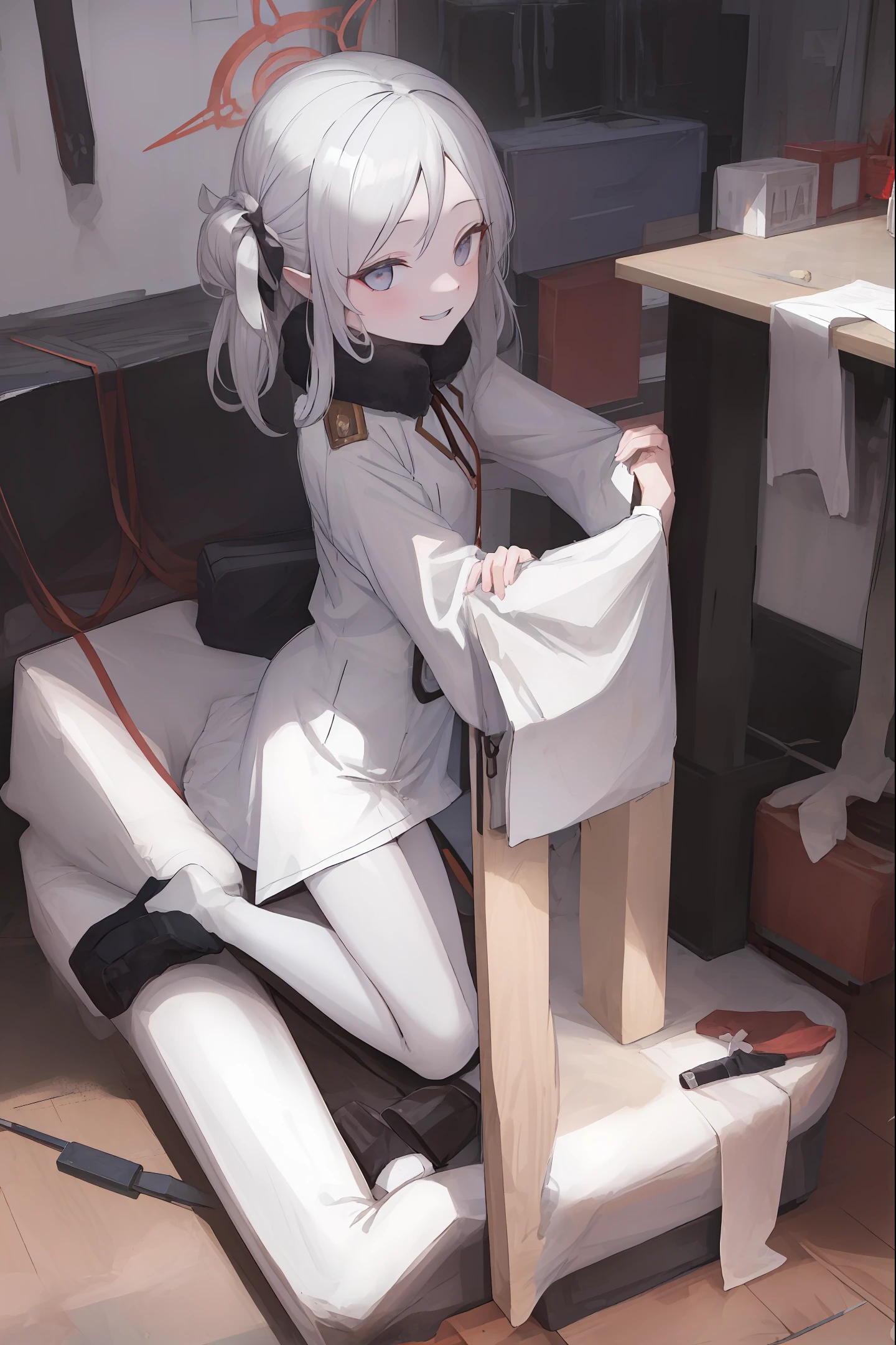 Manteau blanc，white skinned