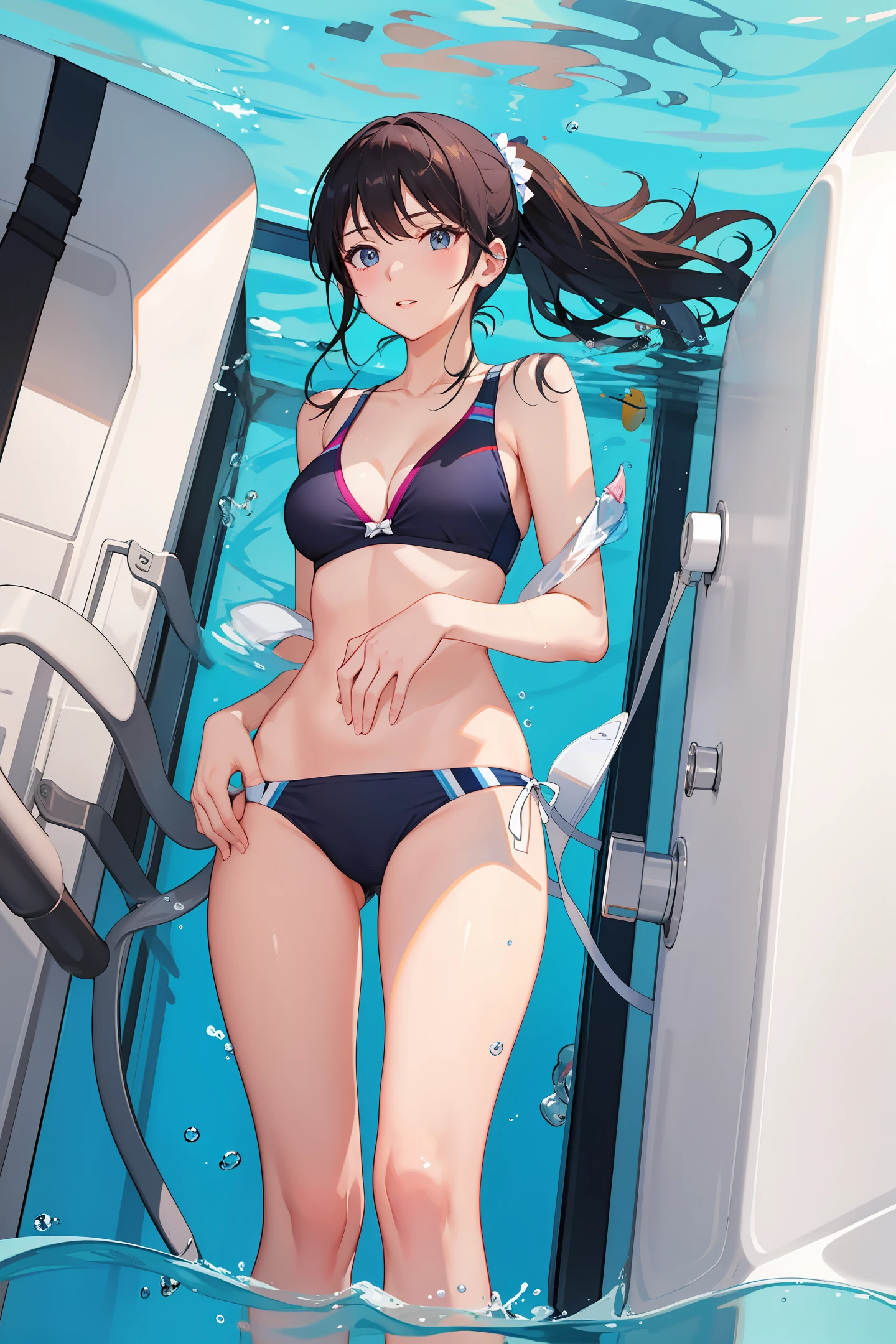 swim wears,比基尼,Expose the the clitoral,Two-dimensional,Another person was touching the girl's panties,