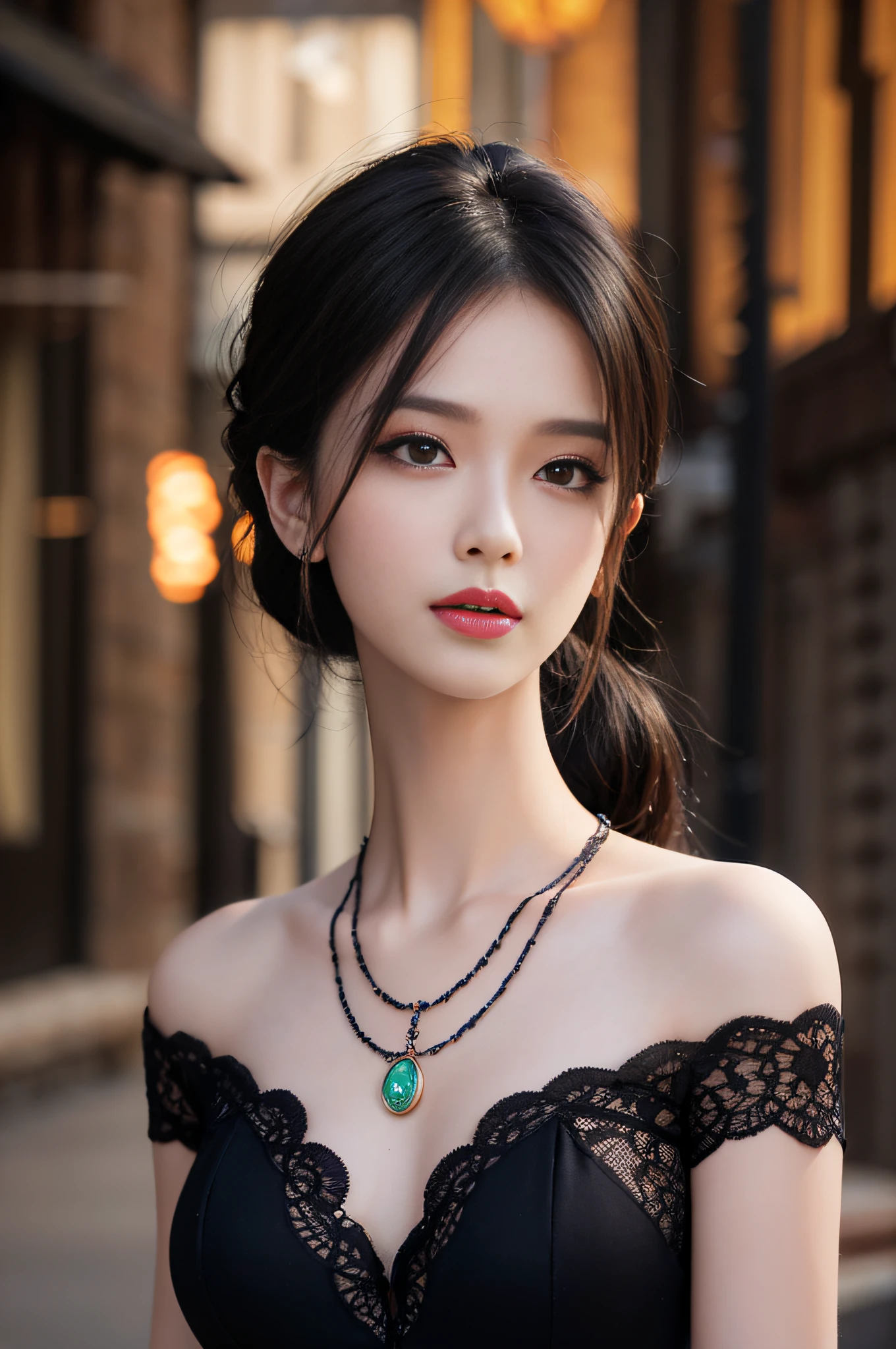 ((addielyn, wearing glass, black hair)), Random posture, (An extremely delicate and beautiful work), (masterpiece), 1girl, extremely detailed elegant wedding dress, tiara, highly detailed, ponytail contorted, charming expression, beautiful and clear eyes, green eye pupil, delicate necklace, delicate earrings, simple blurred background, extreme detail description, beautiful, charming, ultra-fine painting, delicate face, delicate figure, Fine collarbones, lovely lips, soft behind, mix4,(8k, RAW photo, best quality, masterpiece:1.2), (realistic, photo-realistic:1.37),1girl,cute,cityscape, night, rain, wet, professional lighting, photon mapping, radiosity, physically-based rendering, above waist,