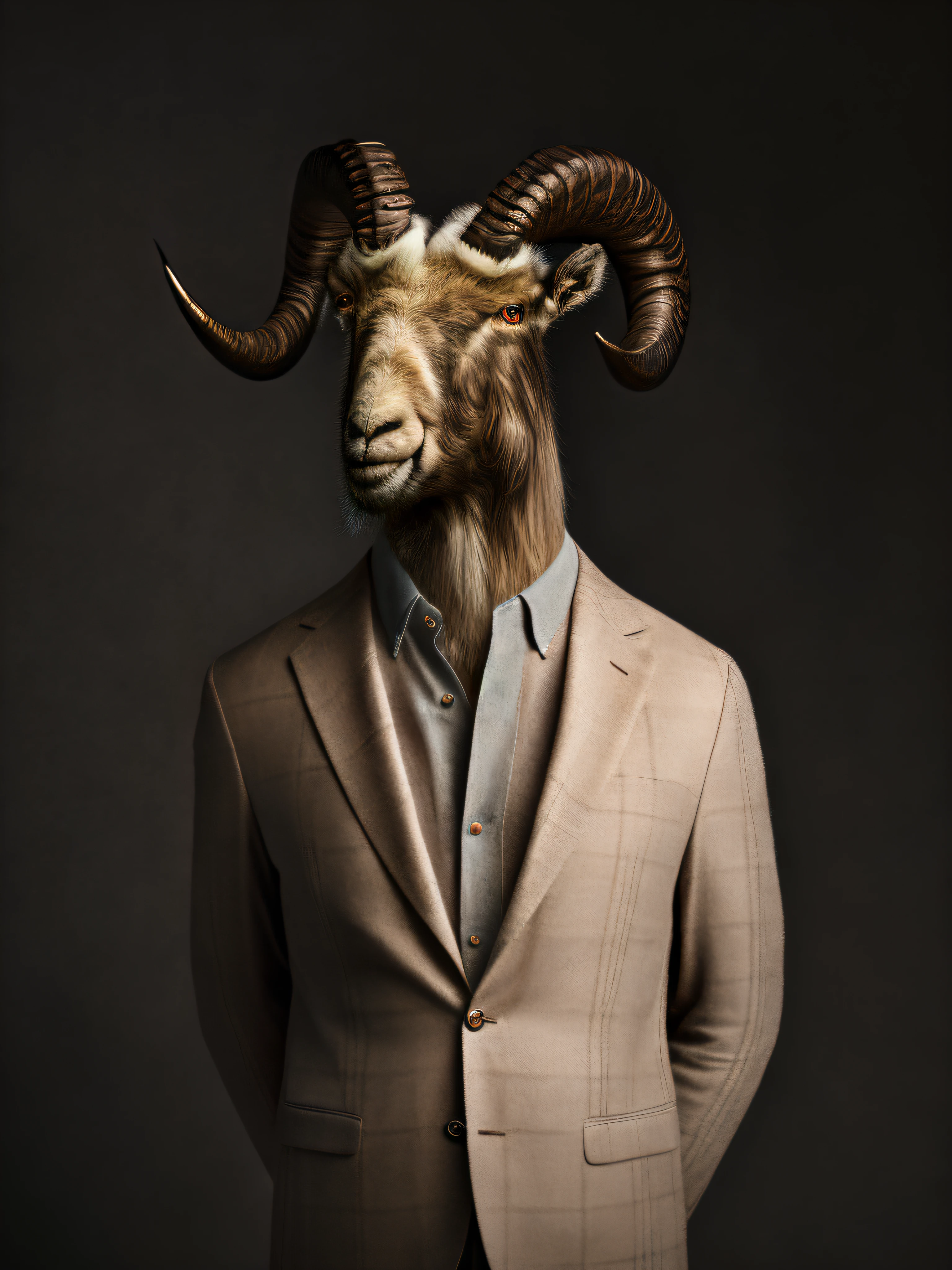 a goat wearing a suit