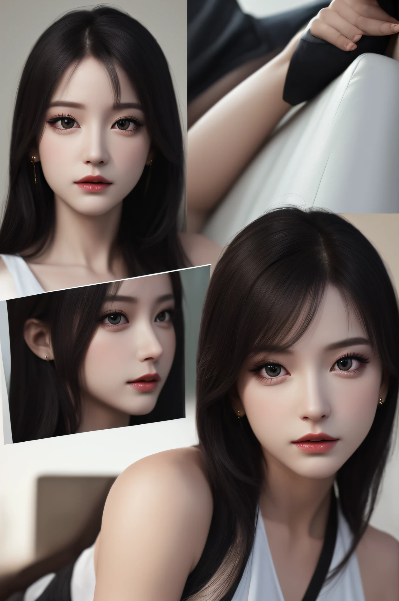 Very detailed eyes, very detailed face, very beautiful woman, best quality, super detailed (photorealistic), very delicate and beautiful legs, beautiful black eyes, absurdity, very detailed expression, professional illustration, FF tifa, most beautiful pose
