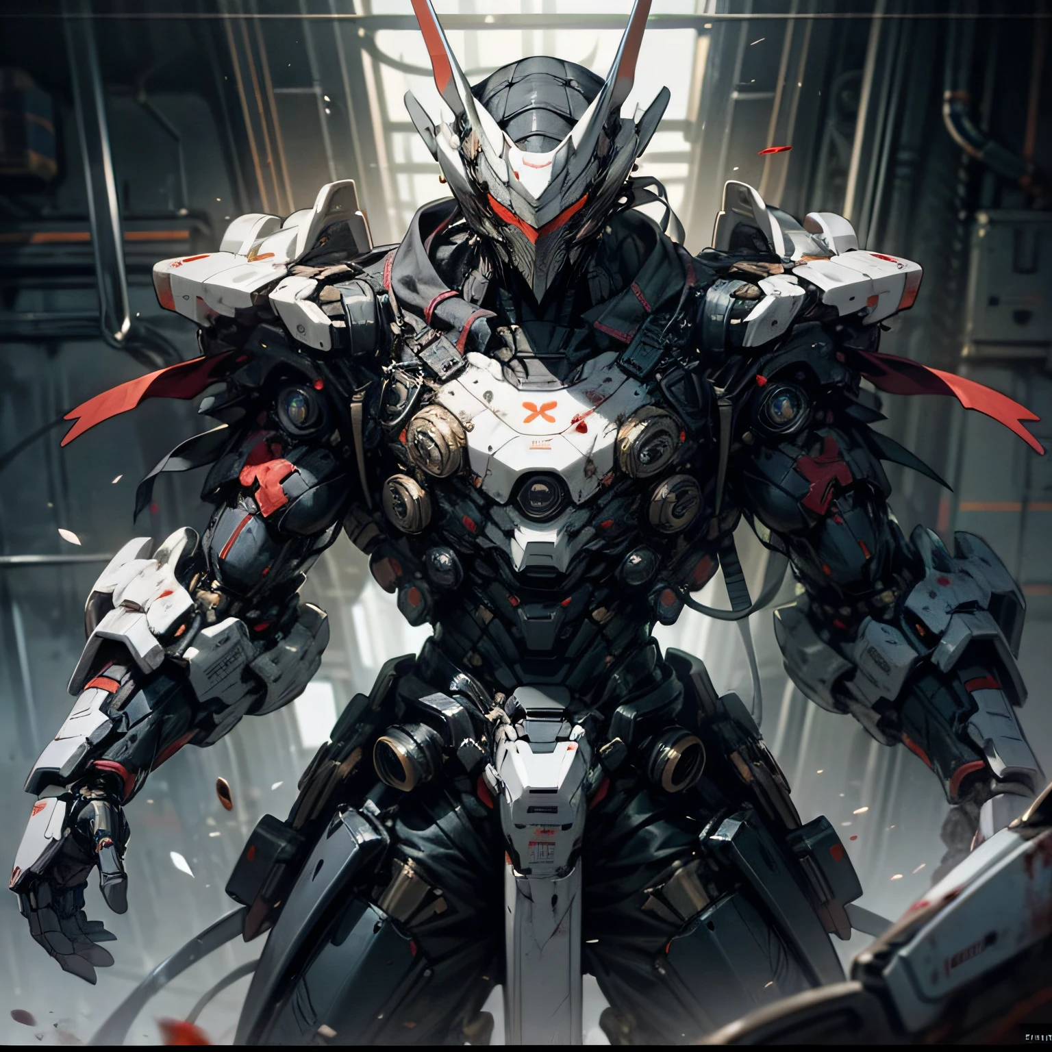 best qualtiy,tmasterpiece,battle armor,Faceless,male people,large tall,massiness,mechanical sense,Streamlined,Ray tracing, future-tech,Flesh and blood technology --auto