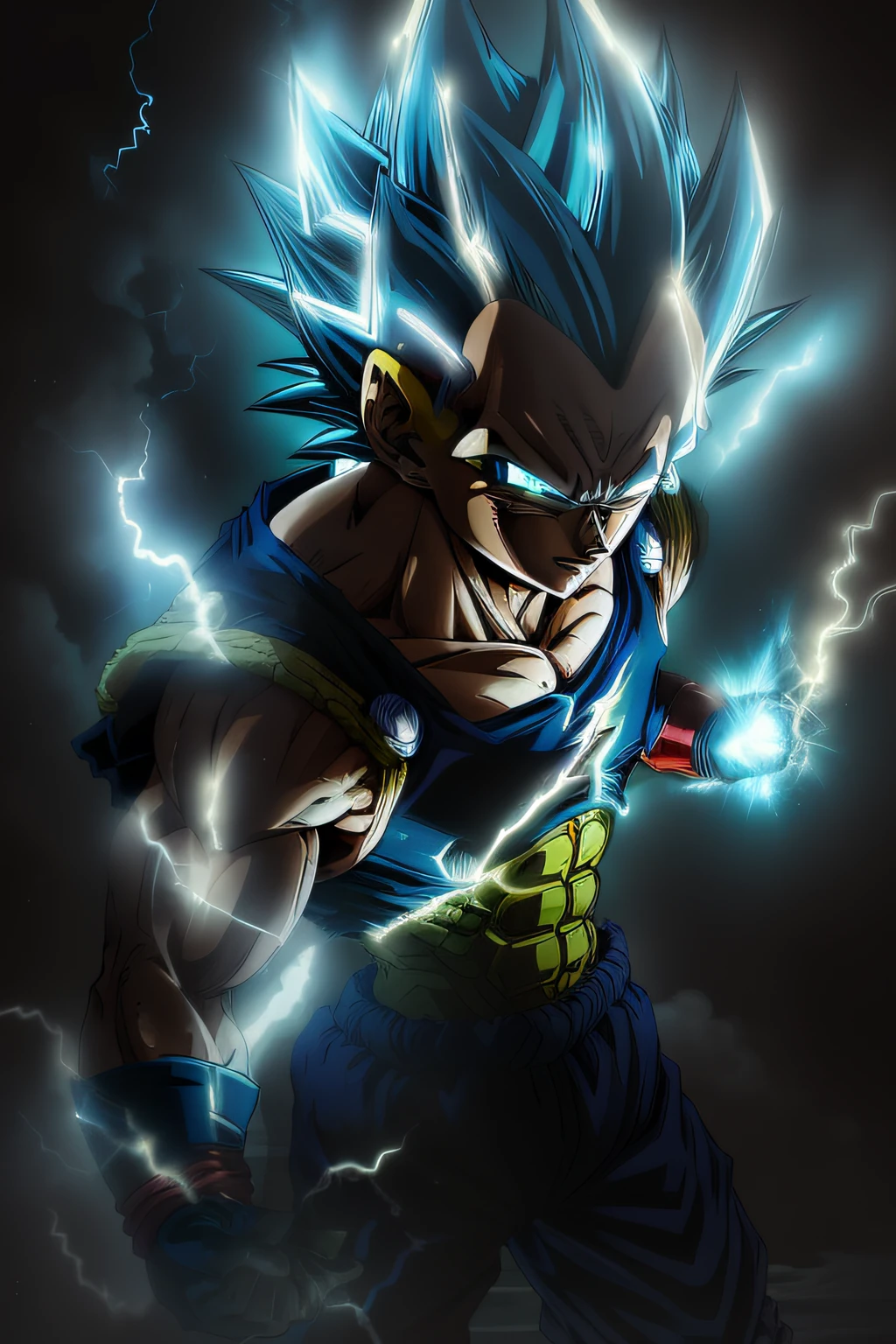 Masterpiece, Acura, Vegeta Super Saiyan Blue, Blue Hair Blue Lightning pointing at yourself
