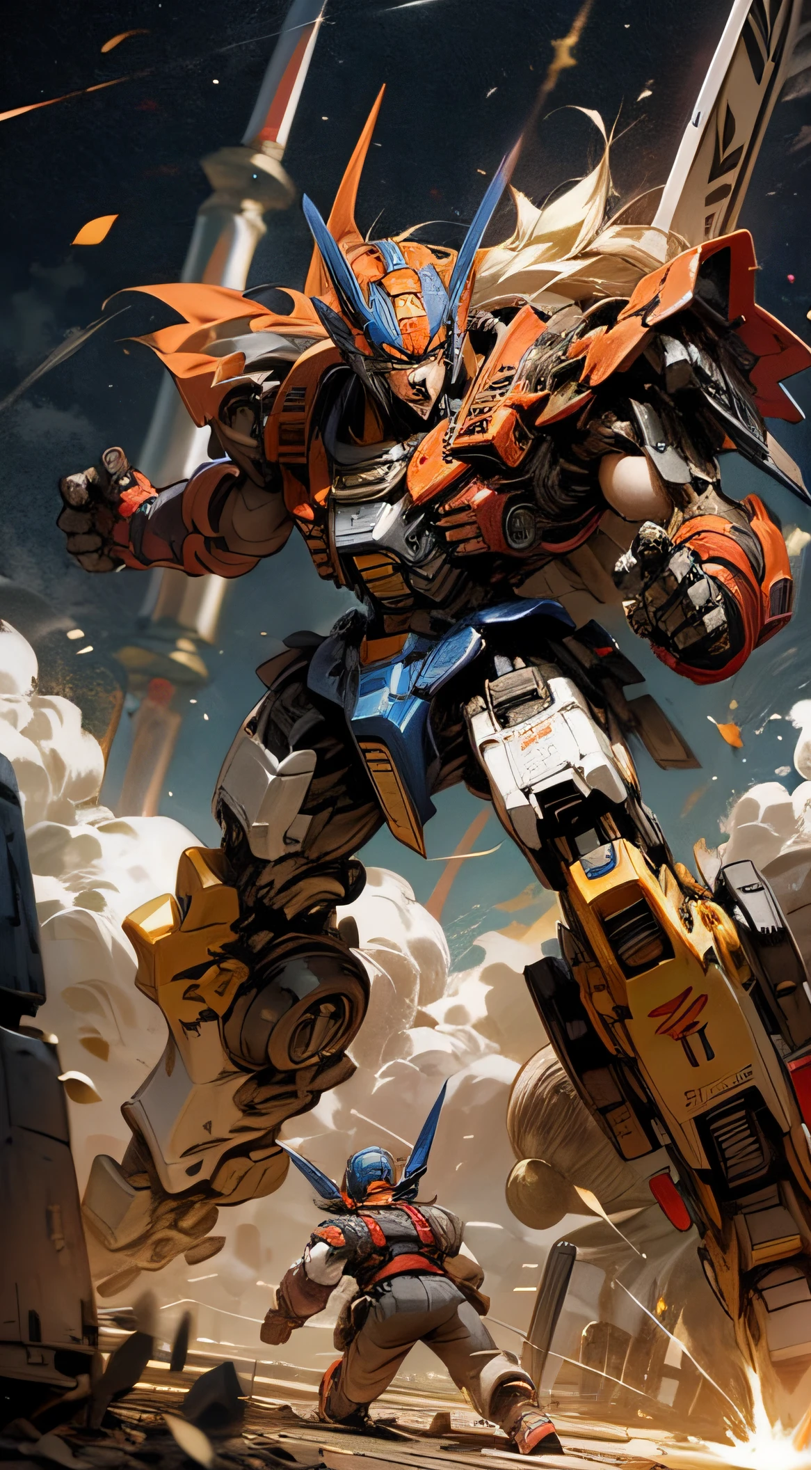 Goku fuses with Optimus Prime,Fallen Earth,Transformers,The Last Warriors,brightly,The end of the world --auto