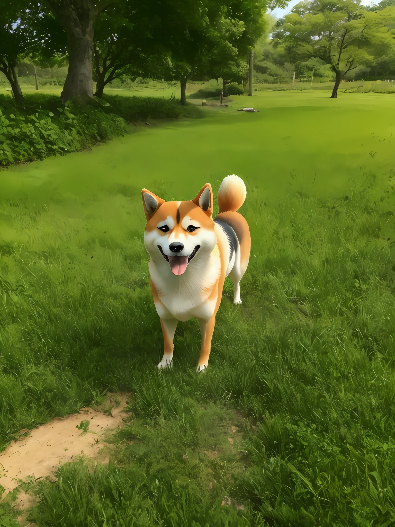 A cute cartoon Shiba Inu