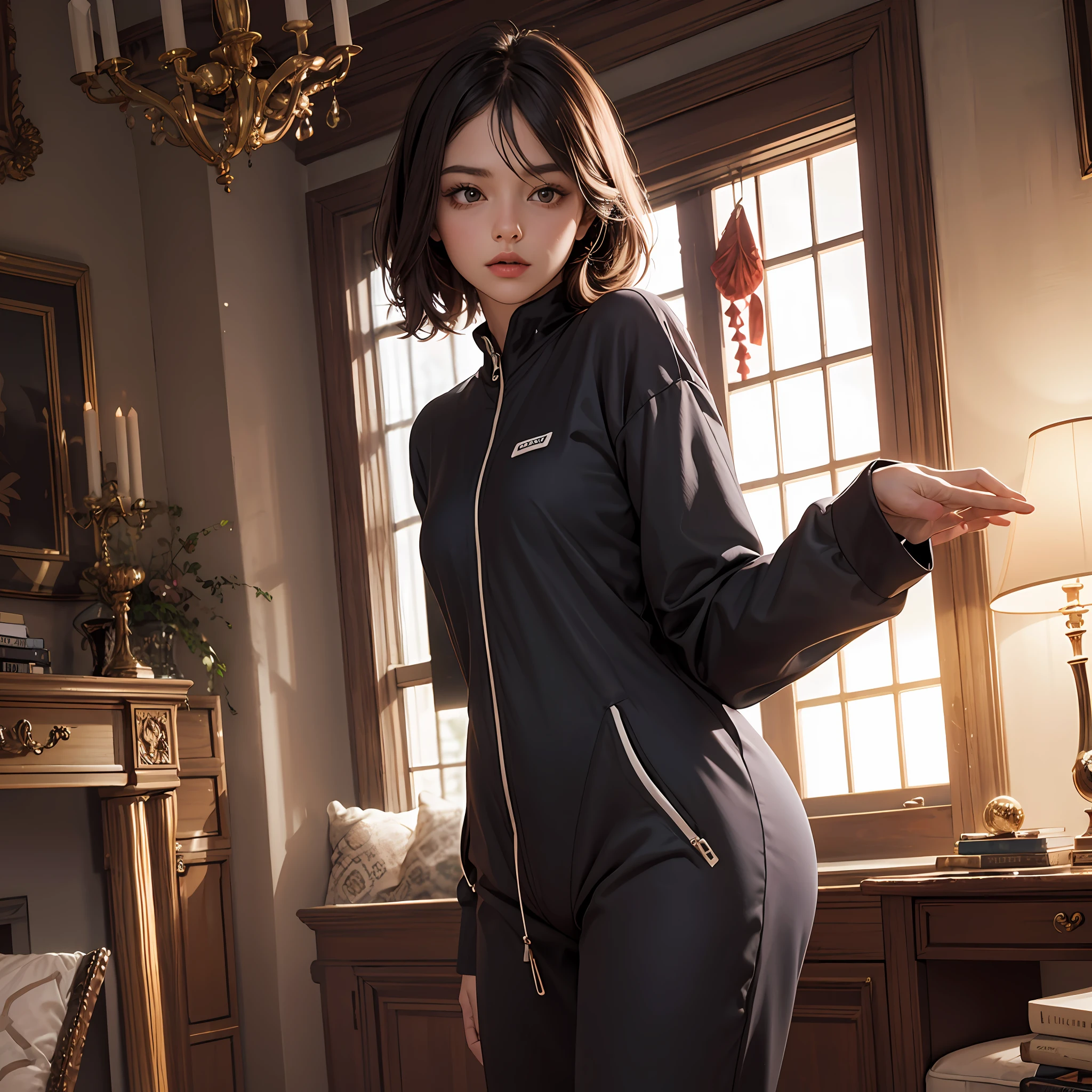 Lady Lady，the detail，Ultra-high resolution，onesie，blacksilk --auto