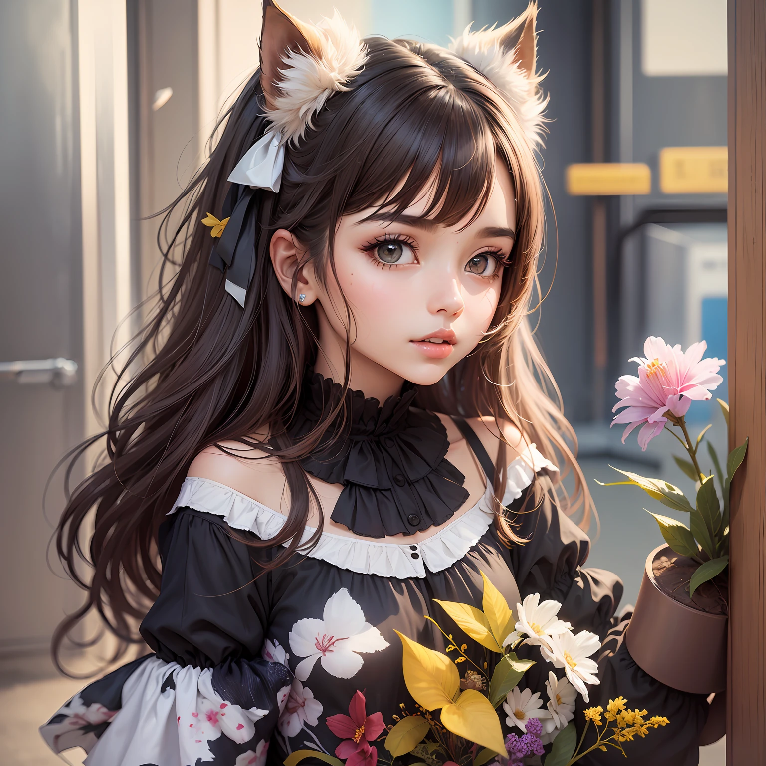 ((tmasterpiece、Need、ultra-delicate、A high resolution)), 独奏, a beauty girl, sparkle eyes, perfect eyes, 25 age old, green colored theme, --auto