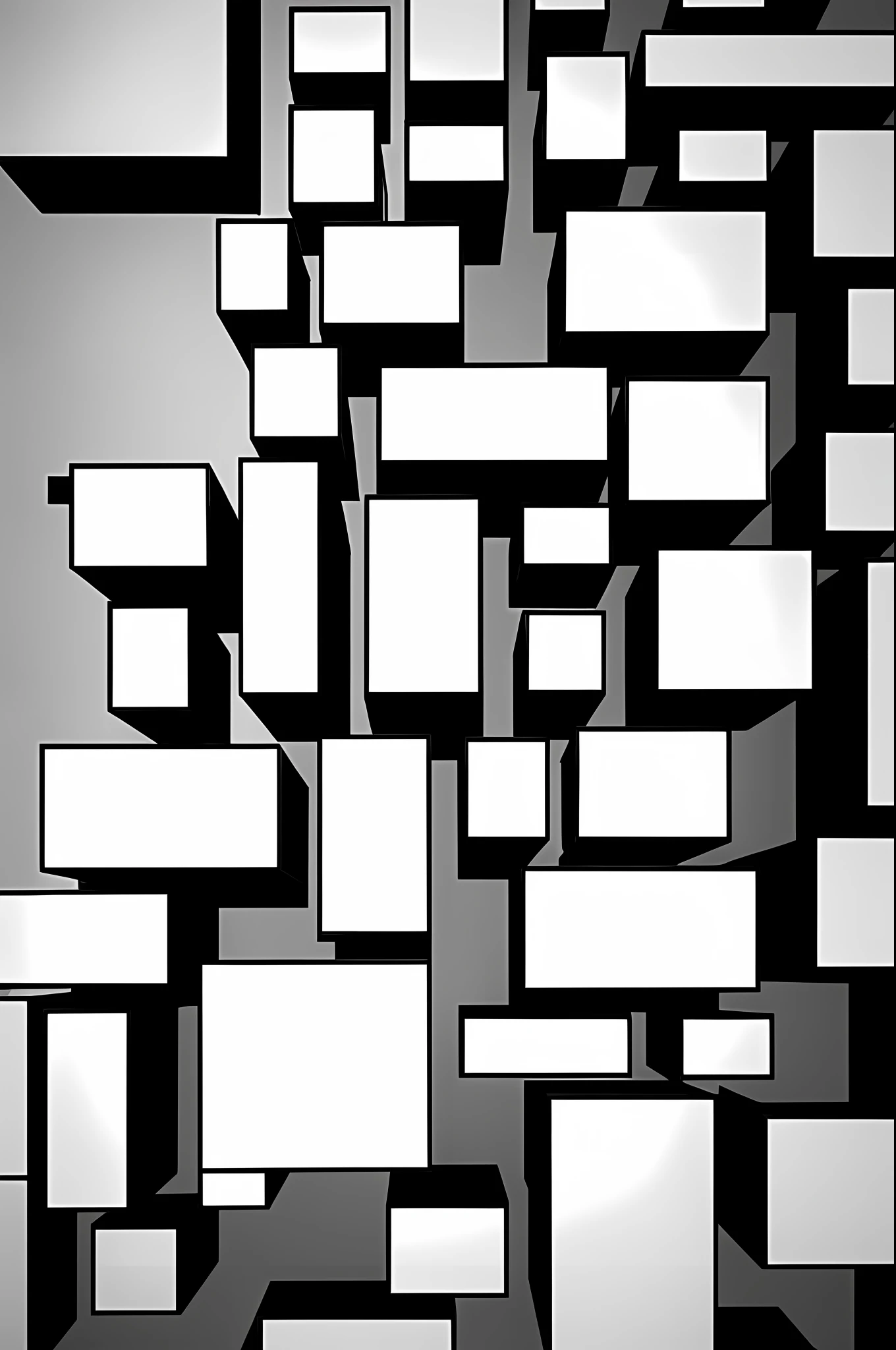 Tetris,abstracted,planar,black andwhite,cyber punk perssonage,buildings