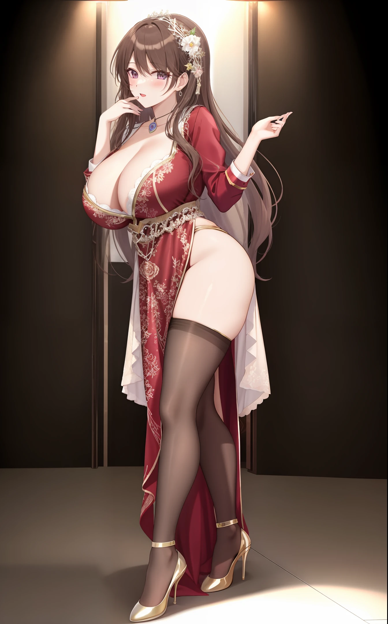 lacepantyhose,Dance costumes,Lori huge breasts cleavage,anime big breast,full bodyesbian,high-heels