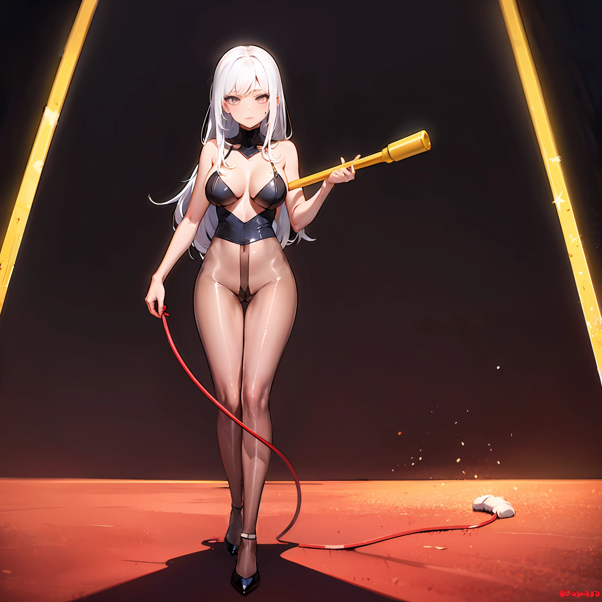 Two-dimensional girl Best quality white hair Clear pupils Long hair White clothes Transparent Incredible details Highest quality Looking down on the audience Black silk Beautiful legs anime Vacuum sexy Solo photos Full body pictures Beautiful breasts