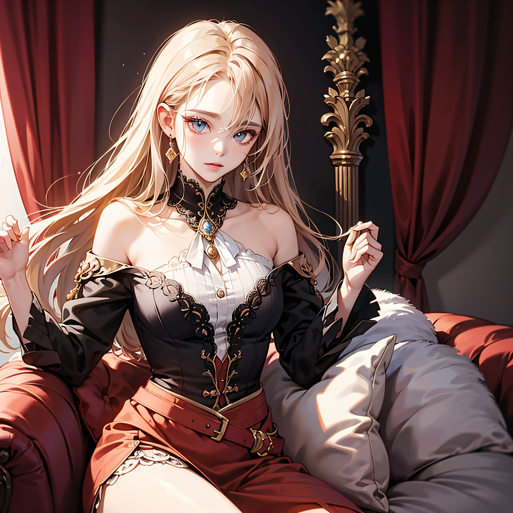 best qualtiy,highly detailed,tmasterpiece,ultra - detailed,white offshoulder shirt,Kizi,simplebackground,Elaborate Eyes,blacksilk,Raised sexy --auto