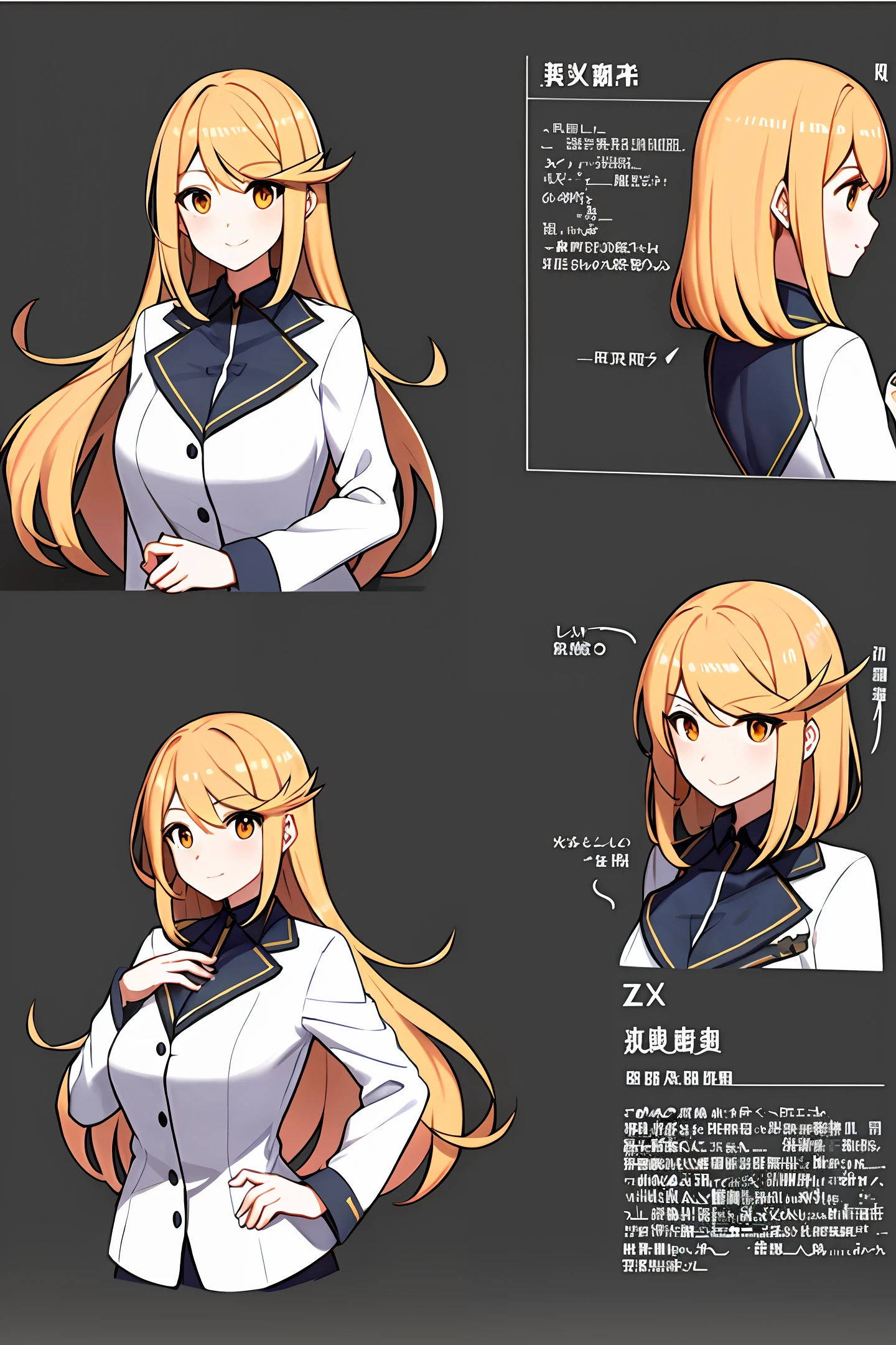 (masterpiece)),(((best quality))),（character design sheet,Same role,frontage,Lateral face,on  back),illustration,1个Giant Breast Girl,Hair color,By bangs,hairstyle fax,Eyes,The environment changes,hairstyle fax，Pose Zi too，female pervert，Shirt Shangyi，As estrelas，charturnbetalora，（simplebackground，white backgrounid：1.3），--6