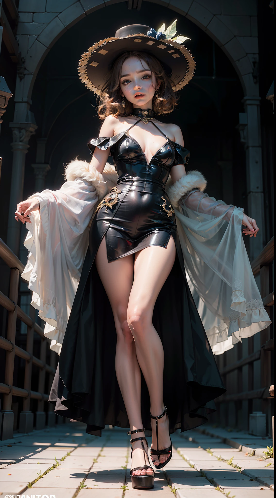 Q version of cute beautiful girl,Dumb cute,stroll,base,(Big eyes),Small mouth,(((cabelos preto e longos))),A ball head,looking at me,(European Gothic,ta costume,Meticulous portrayal),((Figures,blindbox)),((Colloidal material,crystal-clear,Good light transmission)),(Disney style),high qulity,high detal,(super-fine),16K resolution,(Macro lens),((Works of masters)),((Full body like)),(with a simple background,monotone),pink lighting,(((Round thick base,Graphical model basics))),(Ray traching),((purple and blue colored))