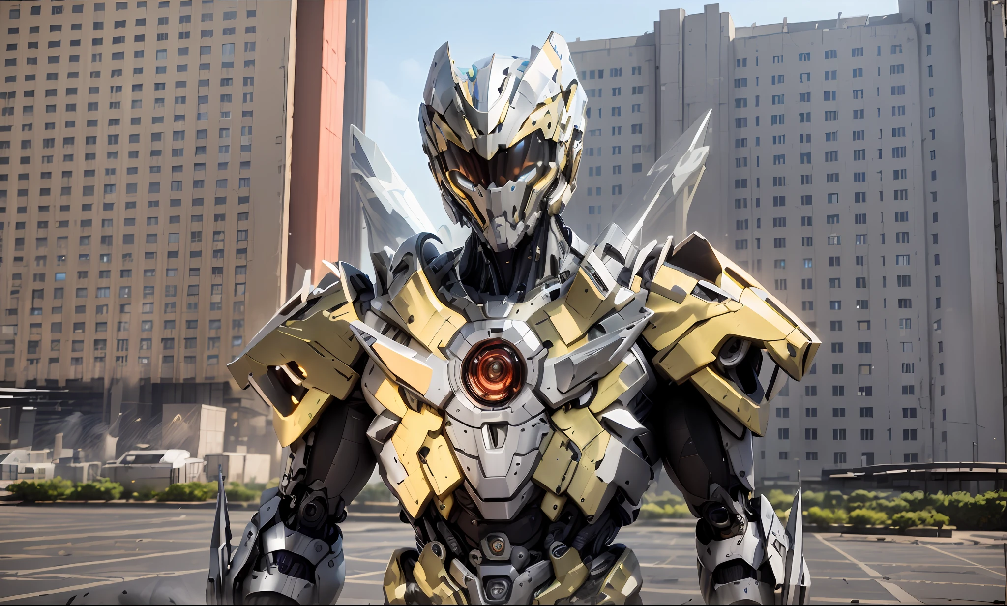 photorealestic，Machinary，mechs，Technologie，musculous，glowing light eyes，Burly body，style of photography，Real scenery（Metallic texture 1.8）（Excess detail 2）（High resolution1.6）（4K clarity1.9)（Carbon fiber 1.5）（Metal reflection 1.5）