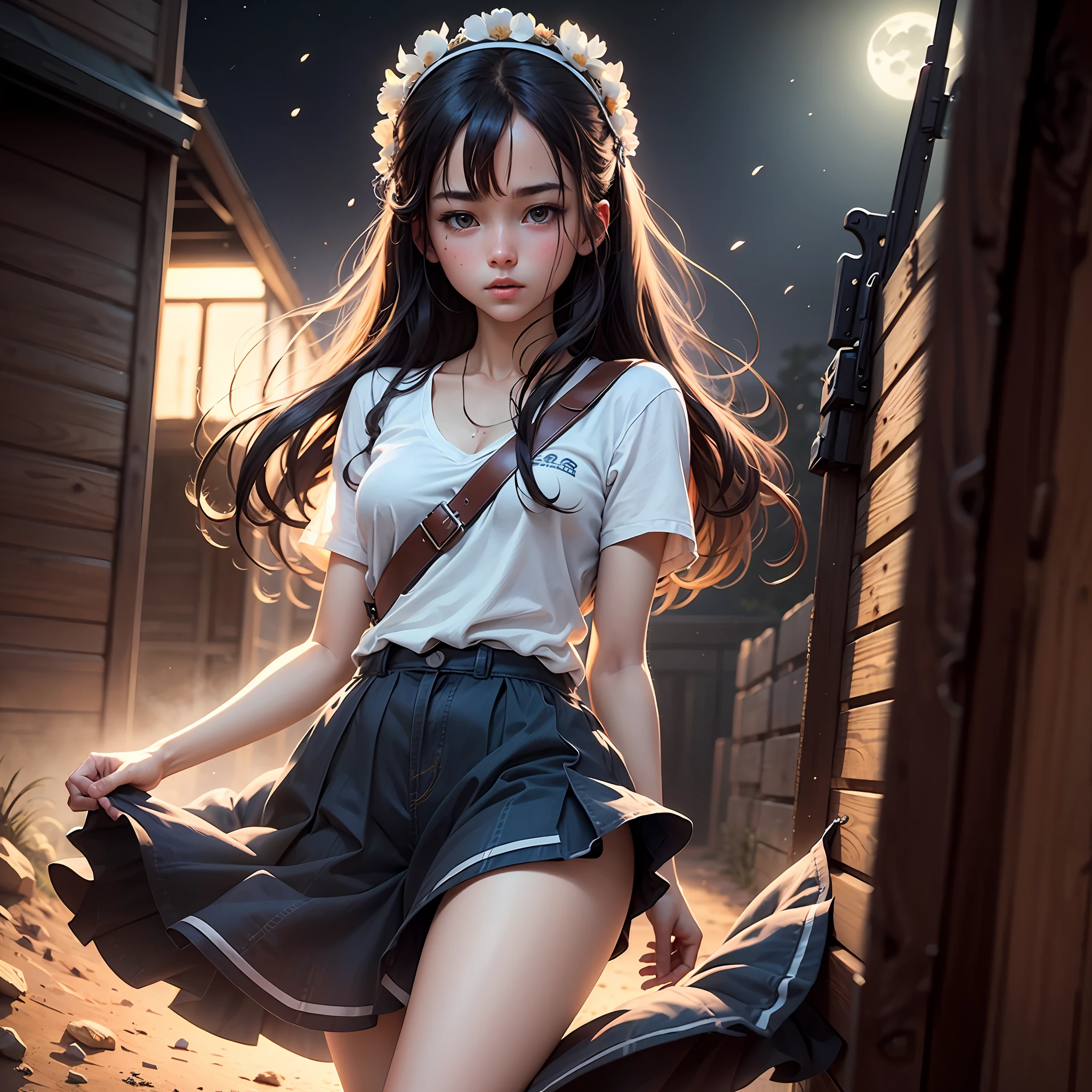 (masterpiece), best quality, ultra-detailed, extremely detailed CG unity 8k wallpaper, an extremely delicate and beautiful portrayal of a pure and innocent high school girl under the bright moonlight, with long flowing hair and high resolution rendering. --auto