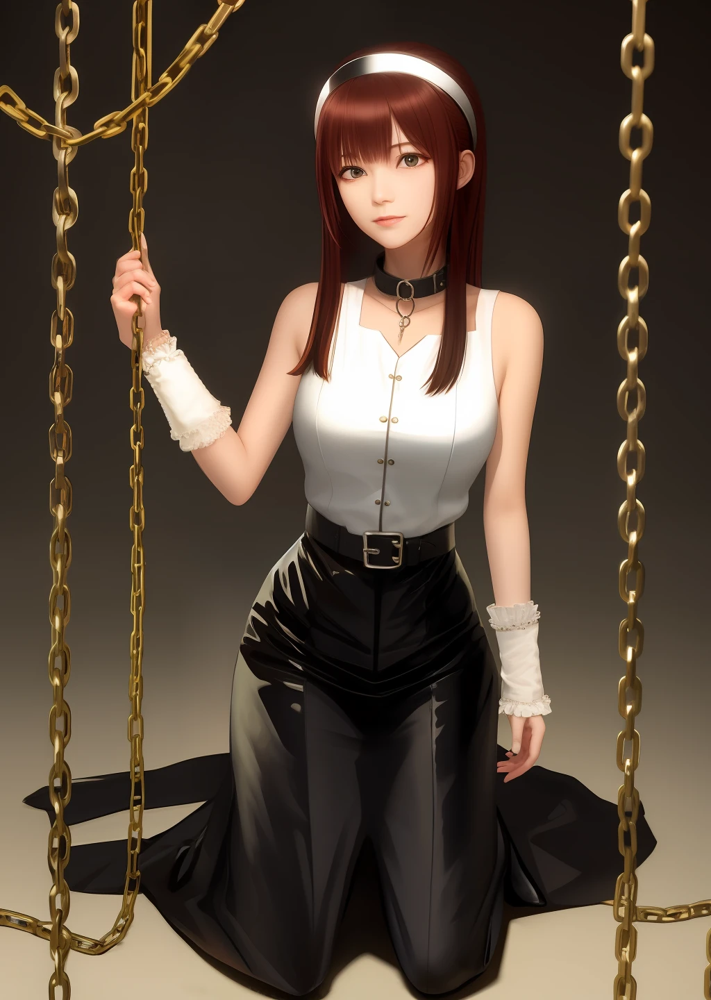 Kizi，Kneeling pose，Chains，Collar，maidennurse，coda，A detailed