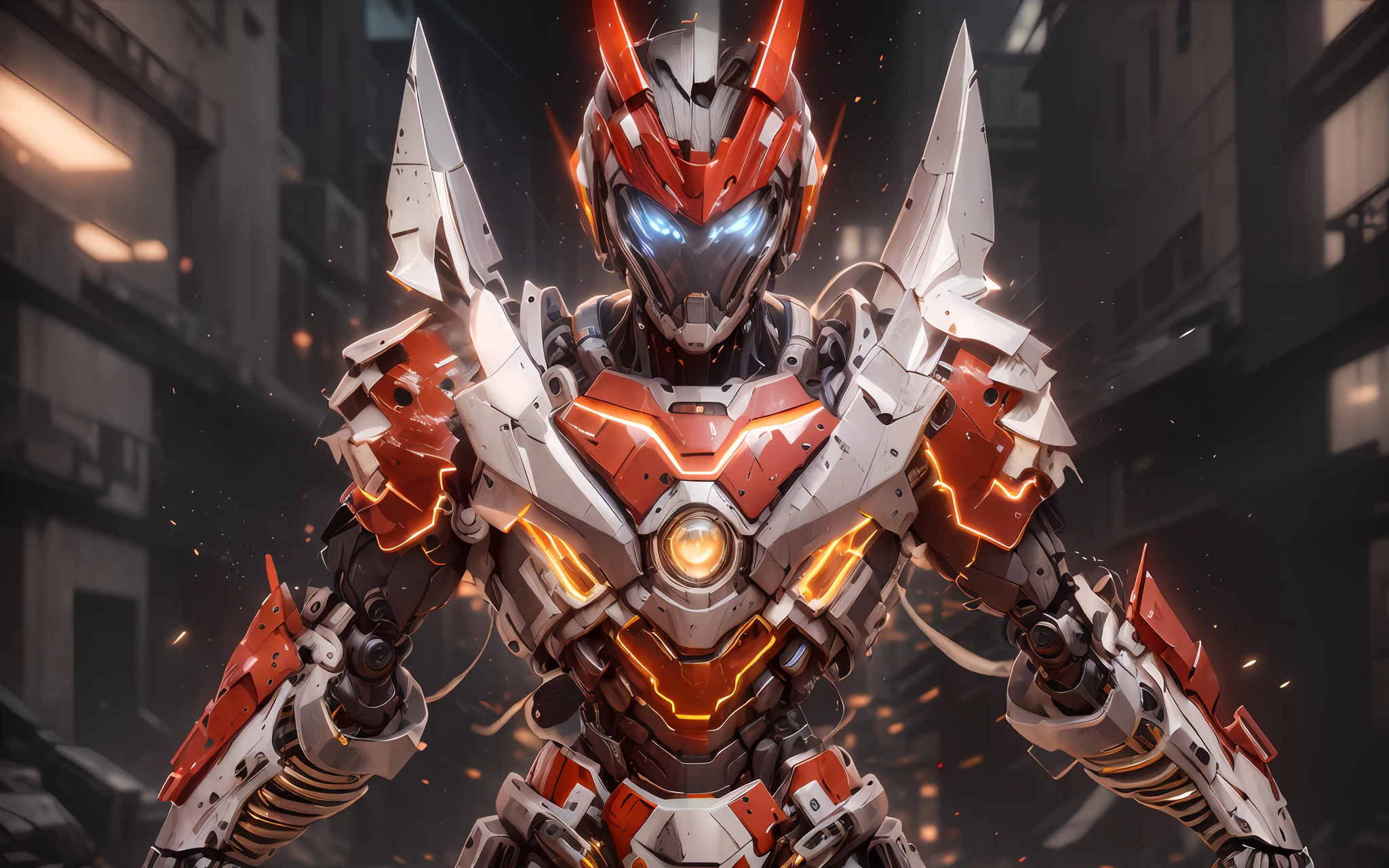 photorealestic,Machinary,mechs,Technologie,musculous,glowing light eyes,Burly body,style of photography,Real scenery(Metallic texture 1.8)(Excess detail 2)(High resolution1.6)(4K clarity1.9)(Carbon fiber 1.5)(Metal reflection 1.5)
