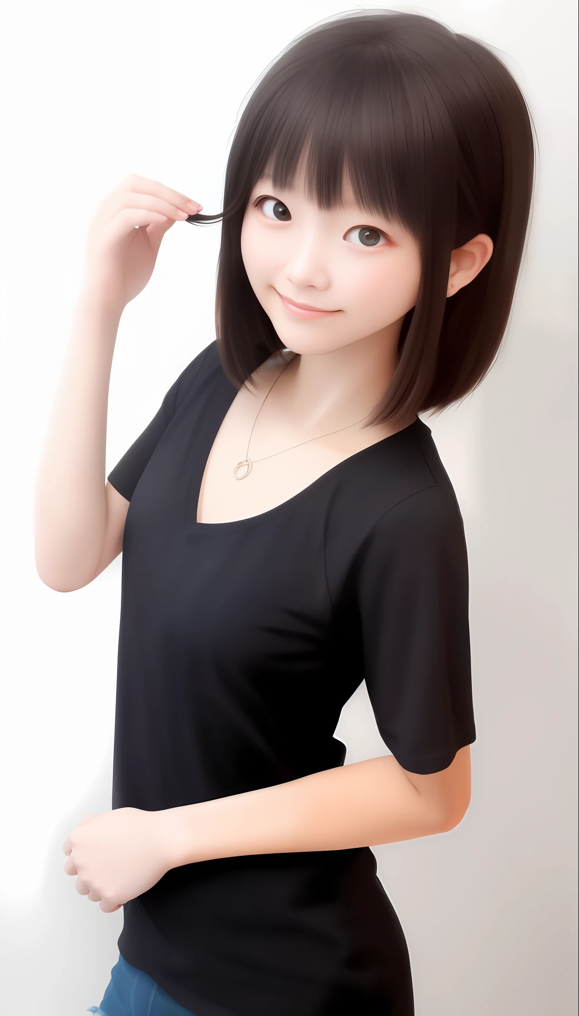 cute little、Beautie、A dark-haired