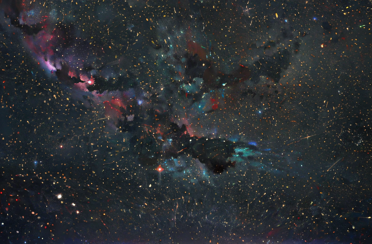 starrysky，There is a red heart-shaped object in the middle, Eel Nebula, Thin horizontal nebula, Nebula in the background, Nebula in the background, Red Nebula, nebula size, Undulating clouds, nebulas swirls, galaxy in background, nebulous, Cloud Nebula, Vast Nebula, galaxy in background, Nebula in the background