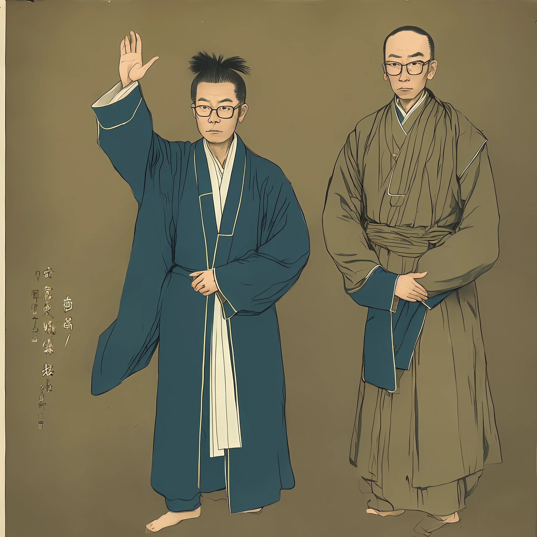 Taoist,Glasses man,Taoist robes,Authenticity