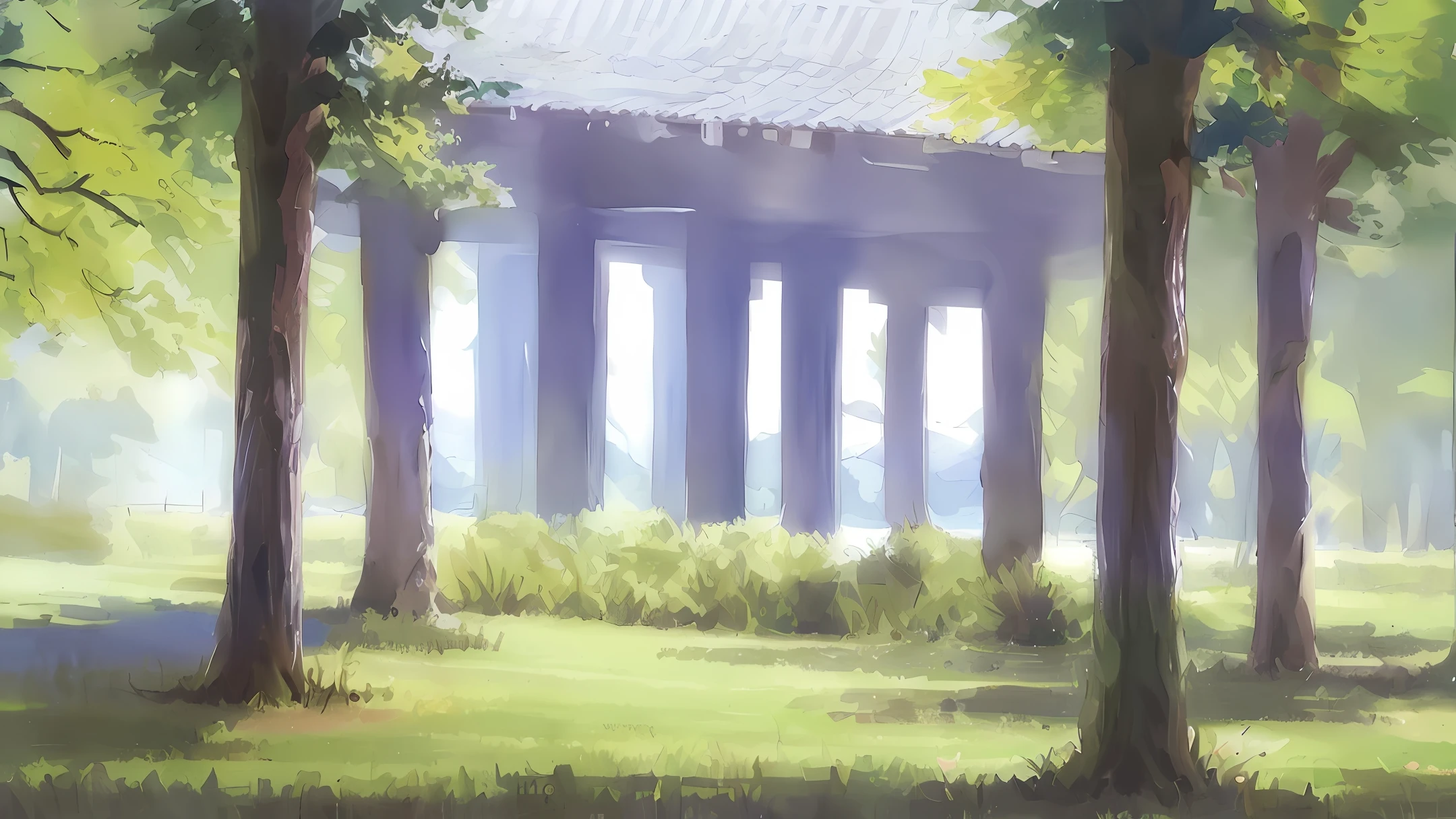 The scent of rosin wafts in the clear air，The sky is clear and blue，The sky is like a dome