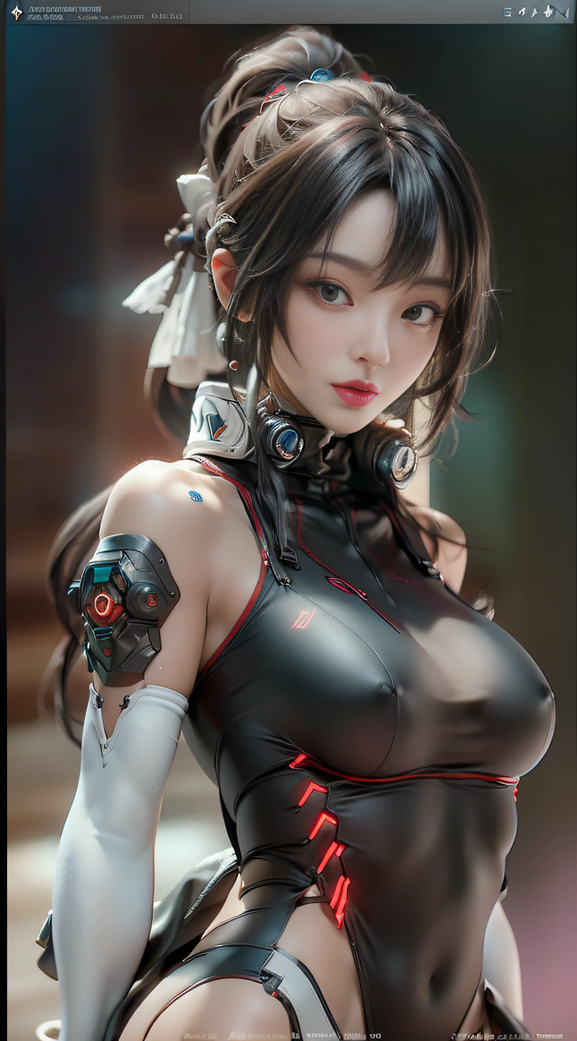 ((Best quality)), ((masterpiece)), (detailed:1.4), 3D, an image of a beautiful cyberpunk female,HDR (High Dynamic Range),Ray Tracing,NVIDIA RTX,Super-Resolution,Unreal 5,Subsurface scattering,PBR Texturing,Post-processing,Anisotropic Filtering,Depth-of-field,Maximum clarity and sharpness,Multi-layered textures,Albedo and Specular maps,Surface shading,Accurate simulation of light-material interaction,Perfect proportions,Octane Render,Two-tone lighting,Wide aperture,Low ISO,White balance,Rule of thirds,8K RAW,