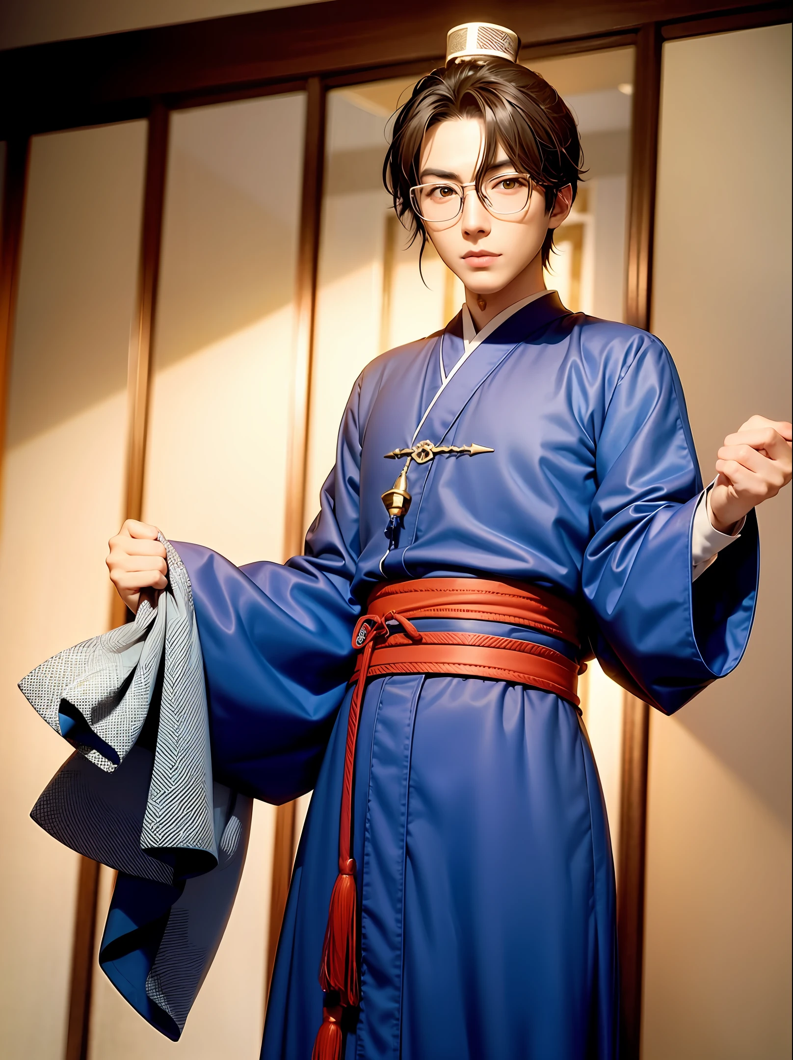 Taoist，Glasses man，Taoist robes，Authenticity