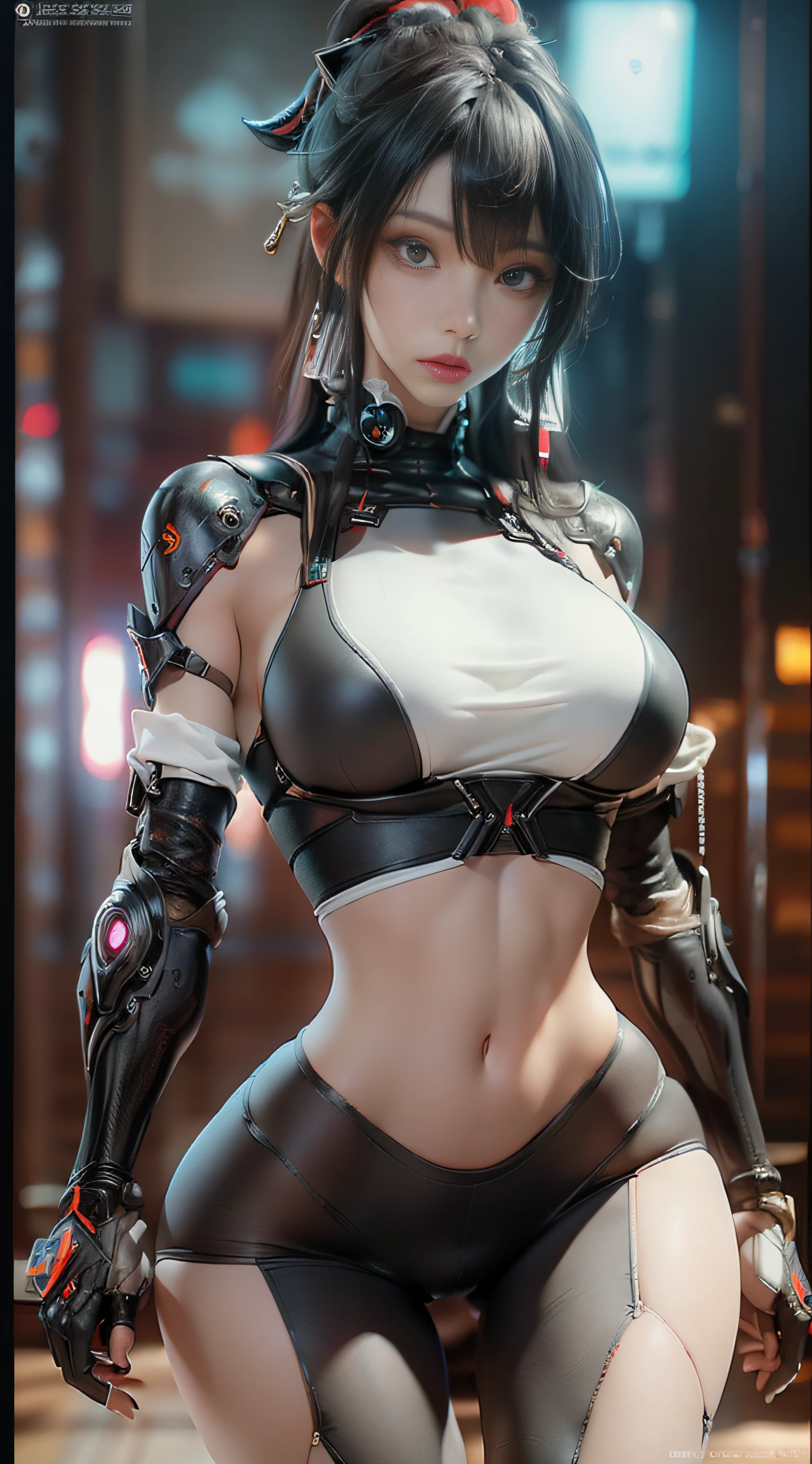 ((Best quality)), ((masterpiece)), (detailed:1.4), 3D, an image of a beautiful cyberpunk female,HDR (High Dynamic Range),Ray Tracing,NVIDIA RTX,Super-Resolution,Unreal 5,Subsurface tering,PBR Texturing,Post-processing,Anisotropic Filtering,Depth-of-field,Maximum clarity and sharpness,Multi-layered textures,Albedo and Specular maps,Surface shading,Accurate simulation of light-material intefect proportions,Octane Render,Two-tone lighting,Wide aperture,Low ISO,White balance,Rule of thirds,8K RAW,