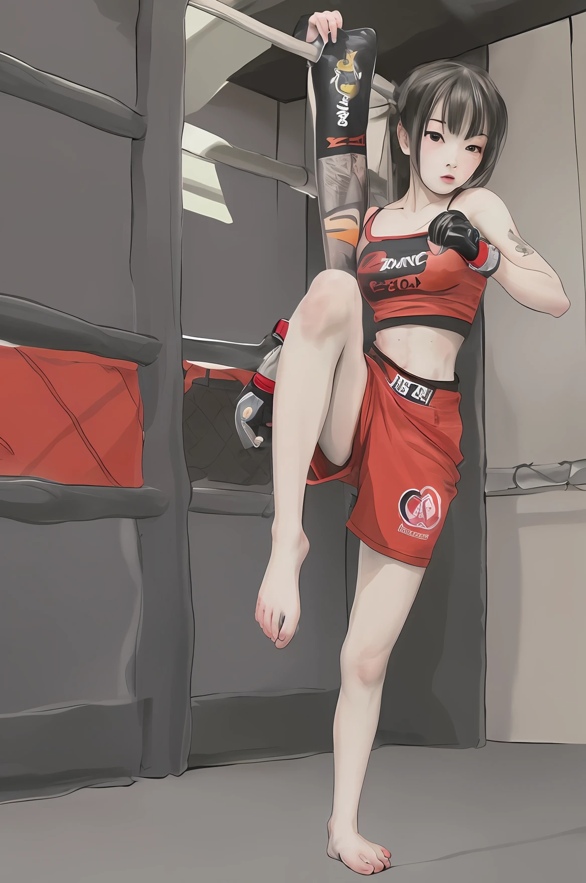 Girls' mixed martial arts,Barefoot,Oriental Maiden