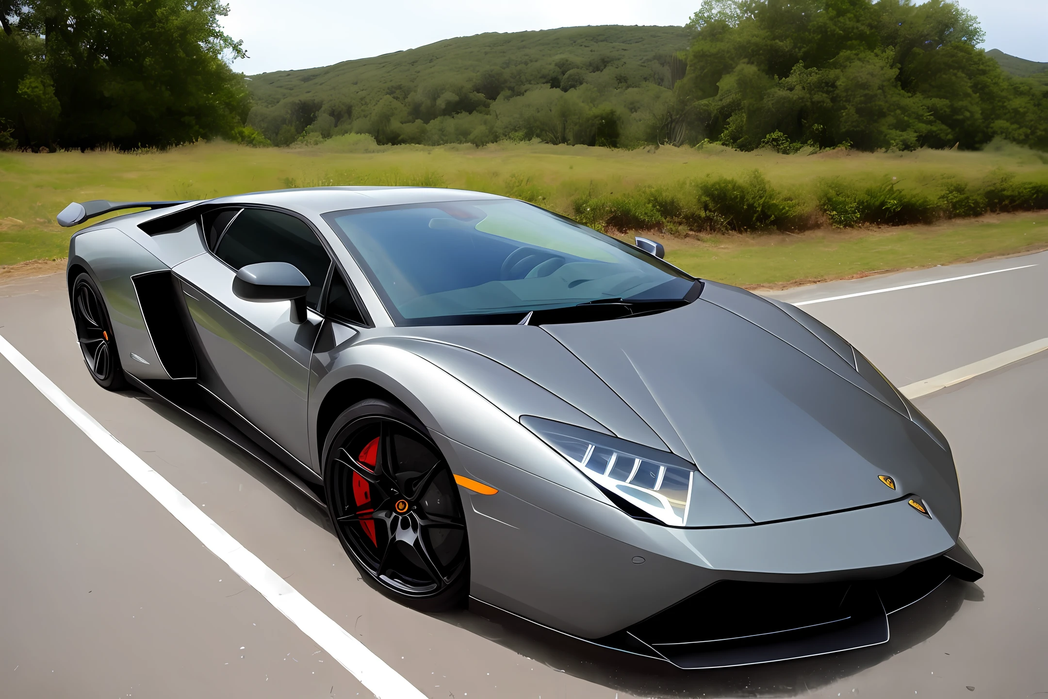 Gray Plain mourned standing in front of the Lamborghini