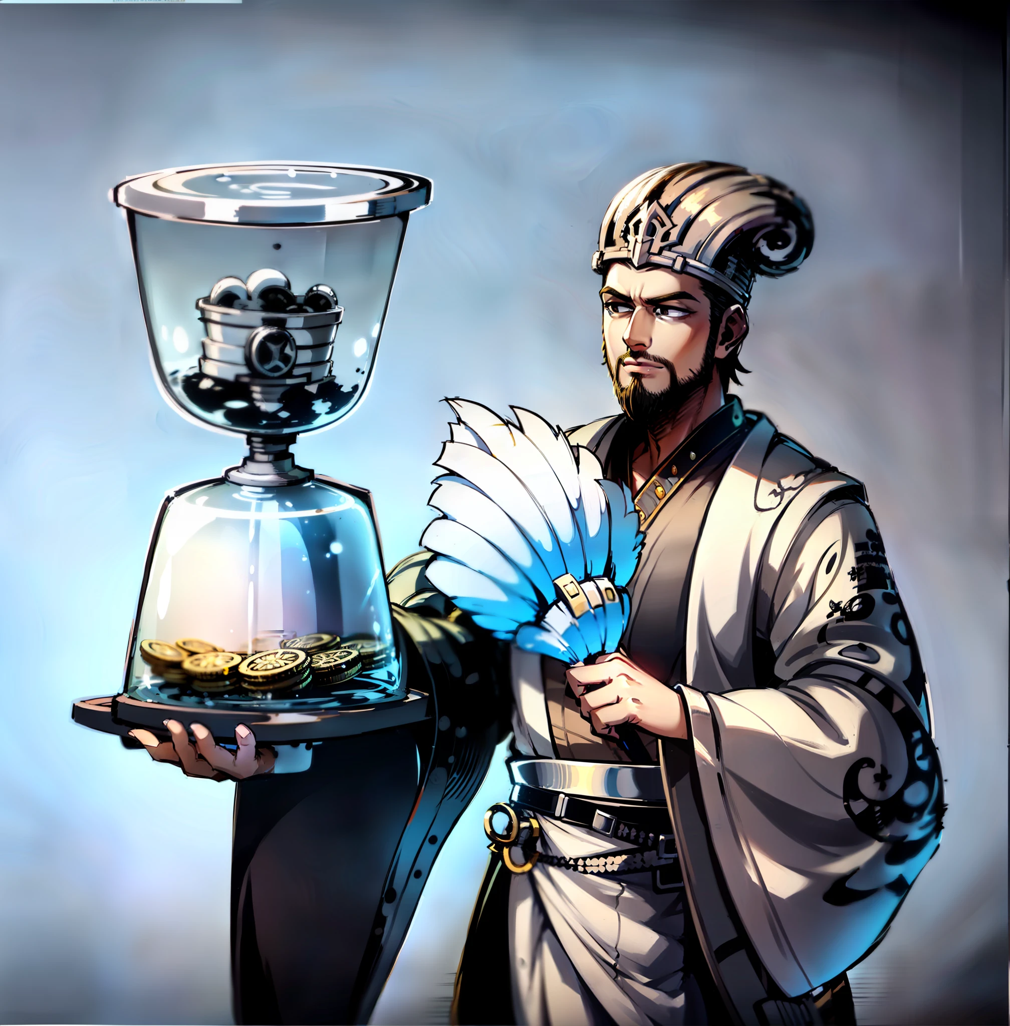 Gold coins in the hourglass,