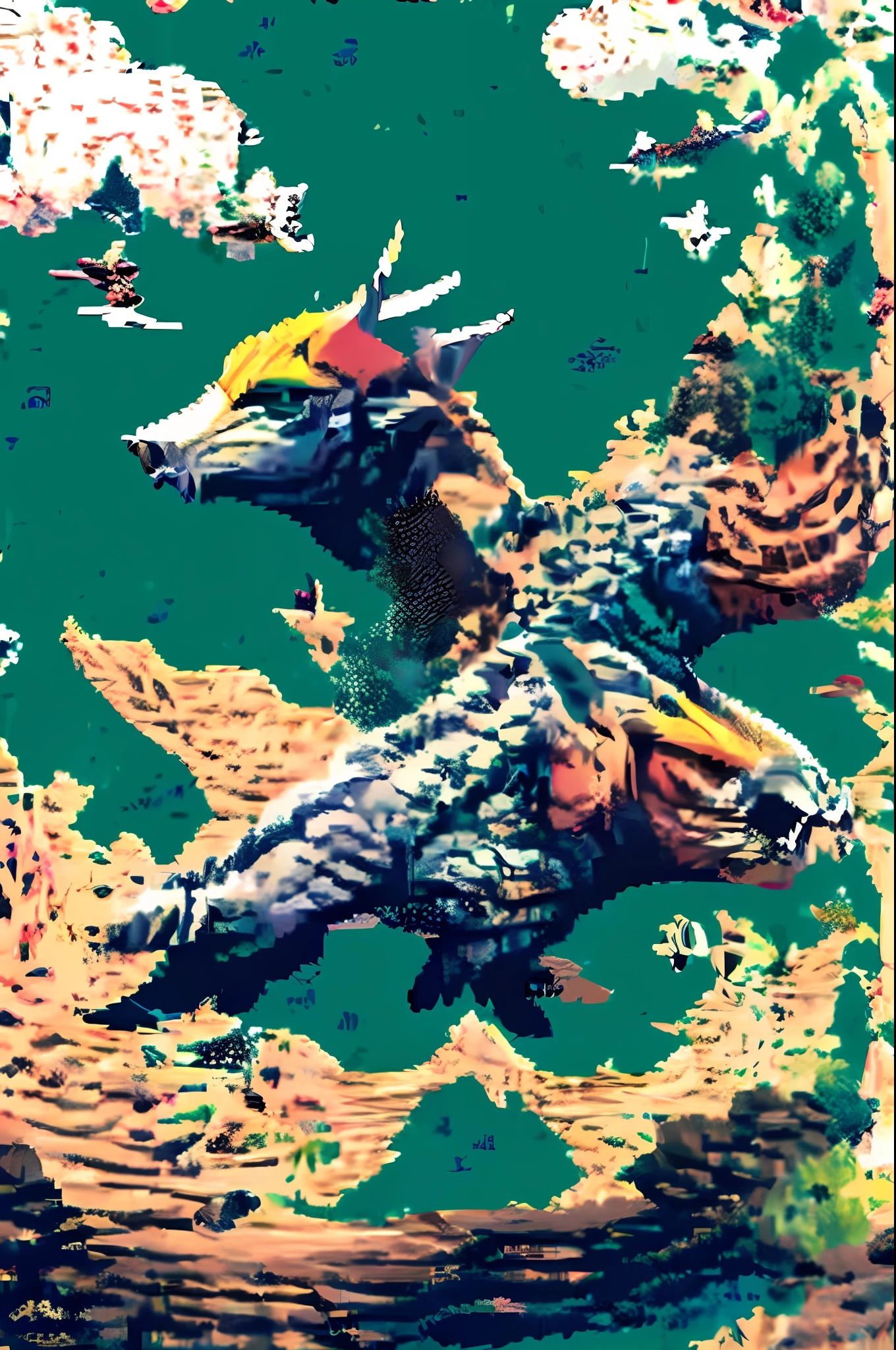 White dragons soar into the sky。