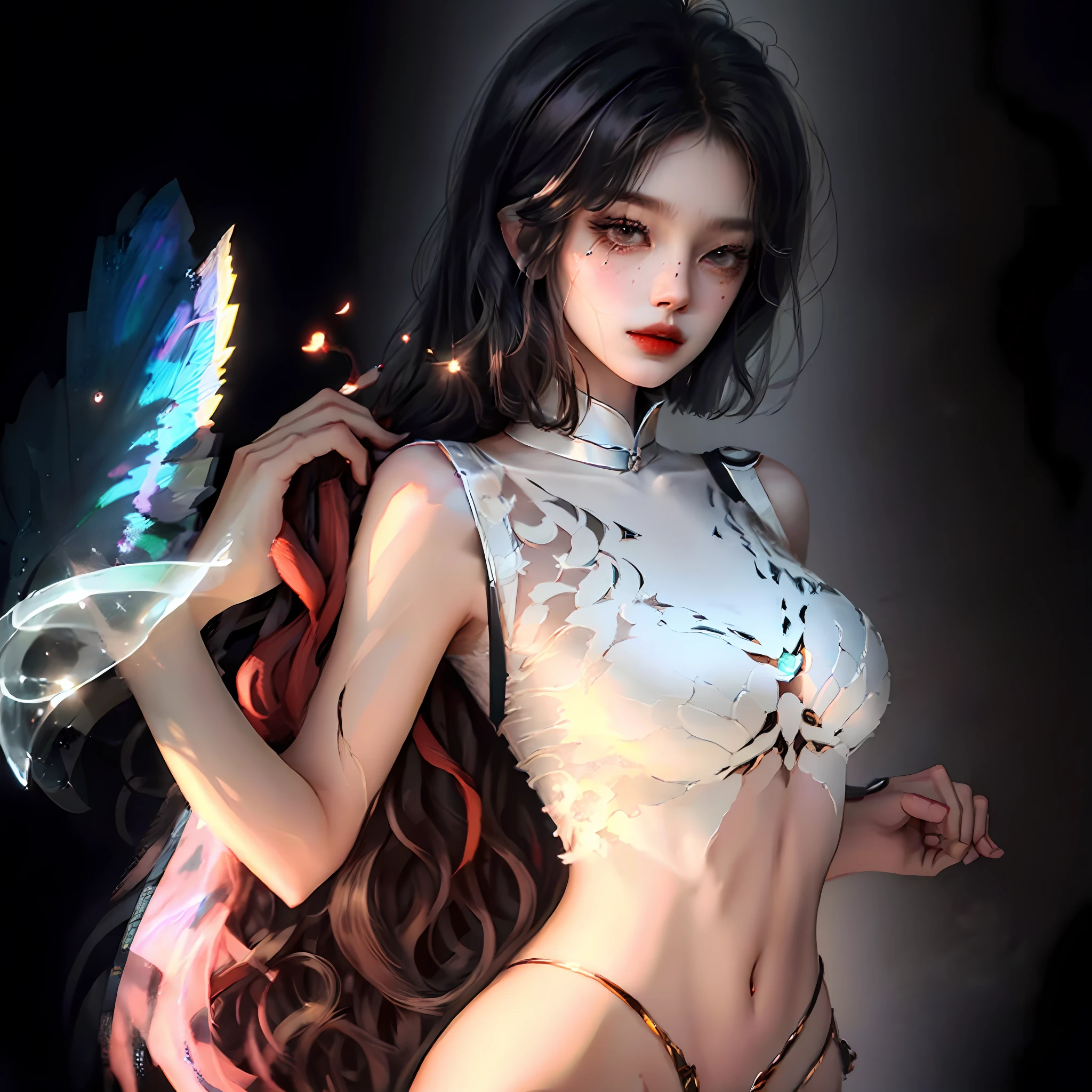 detailedbackground、Nipple protrusion、crack、Parts of the genitals、A dark-haired、bob cuts、attractive bodies、a picture、 --auto