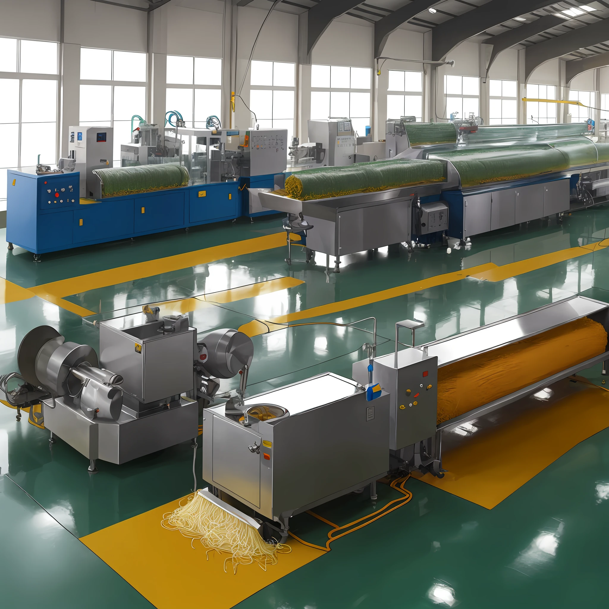 Noodle production line Crystal vermicelli Potato noodles Processing equipment Workshop Epoxy floor Bright --auto