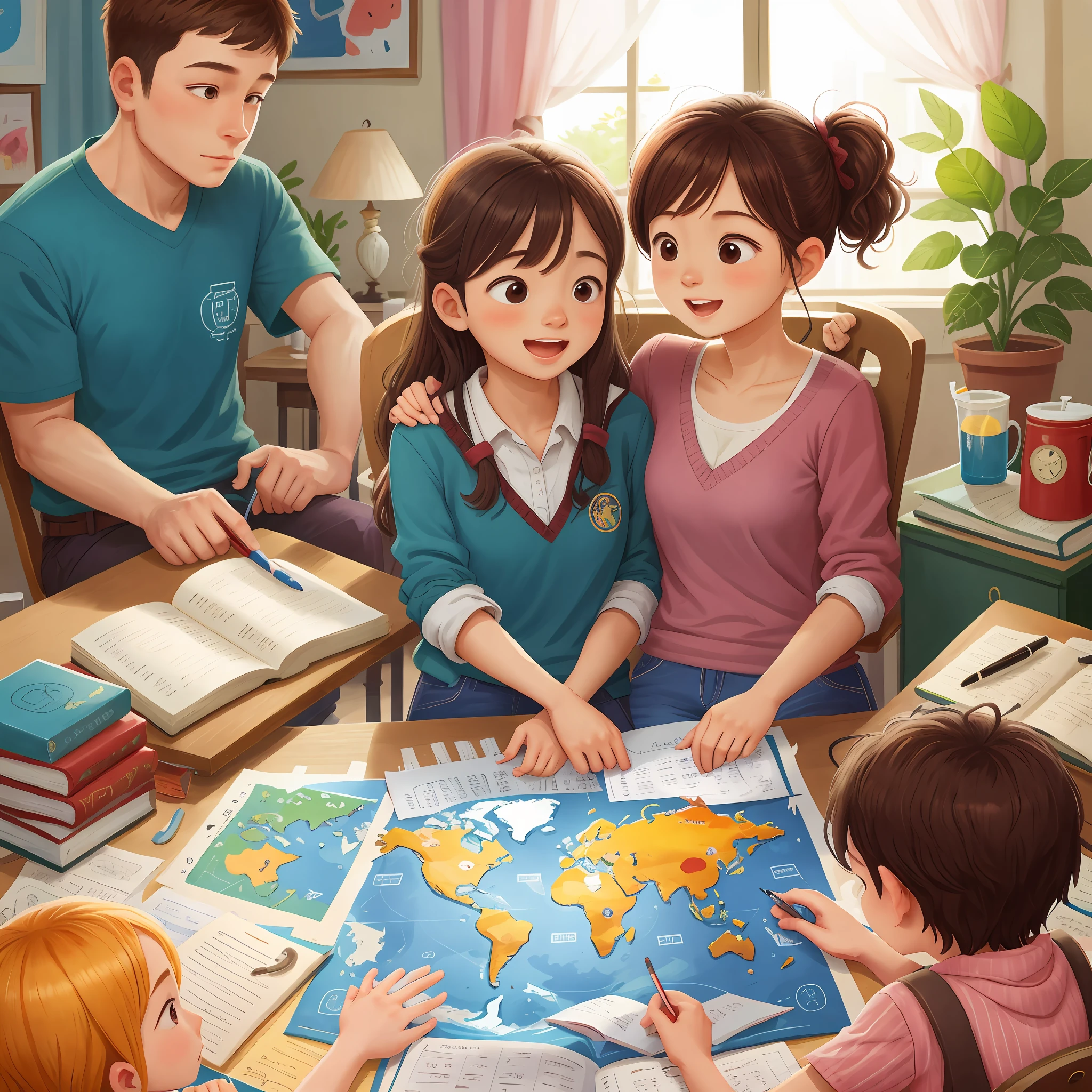 Study geography together as a family